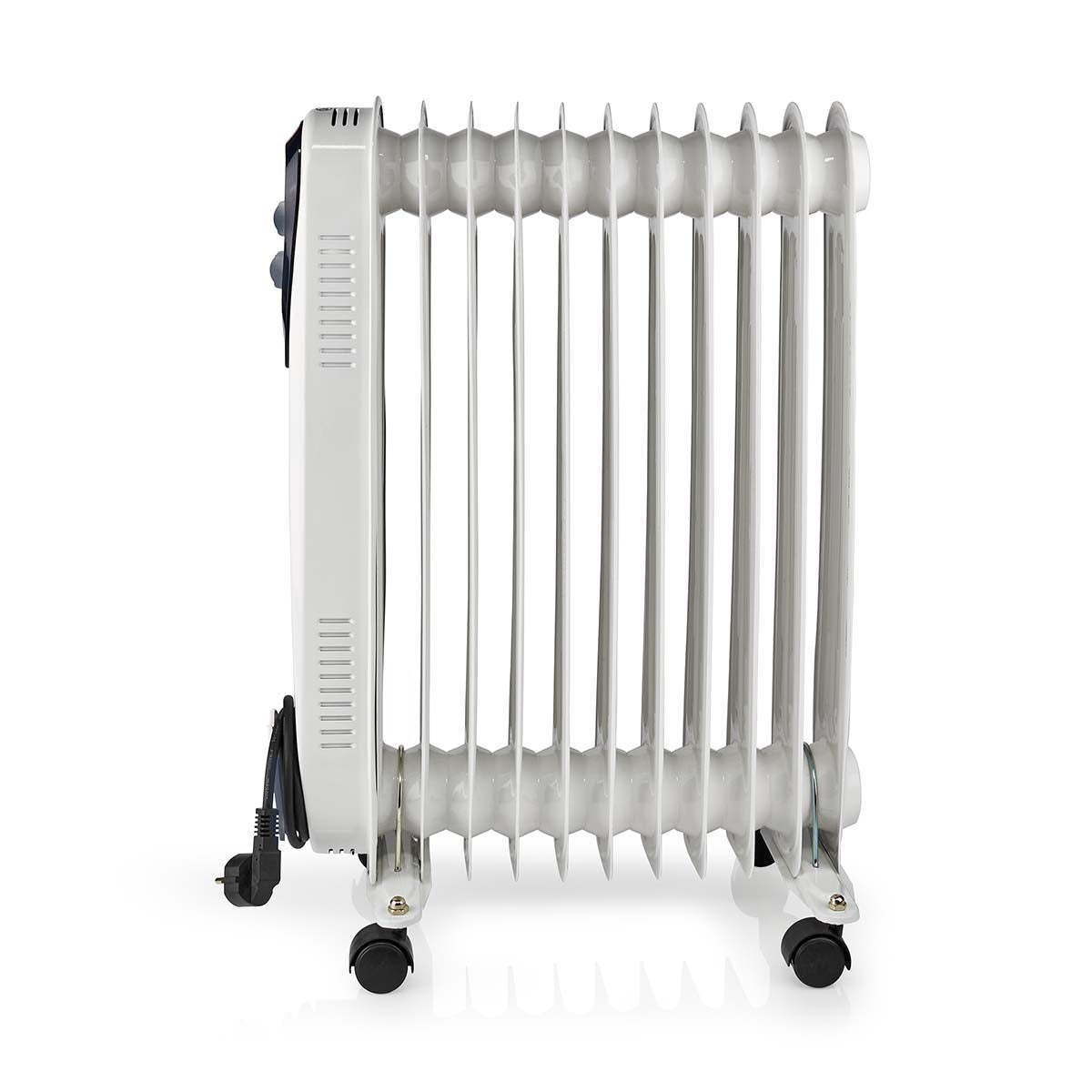 Mobiler Öl Radiator | 1000 / 1500 / 2500 W | 11 Fins | Verstellbares Thermostat | 3 Wärmeeinstellungen | Stolperschutz | Weiss