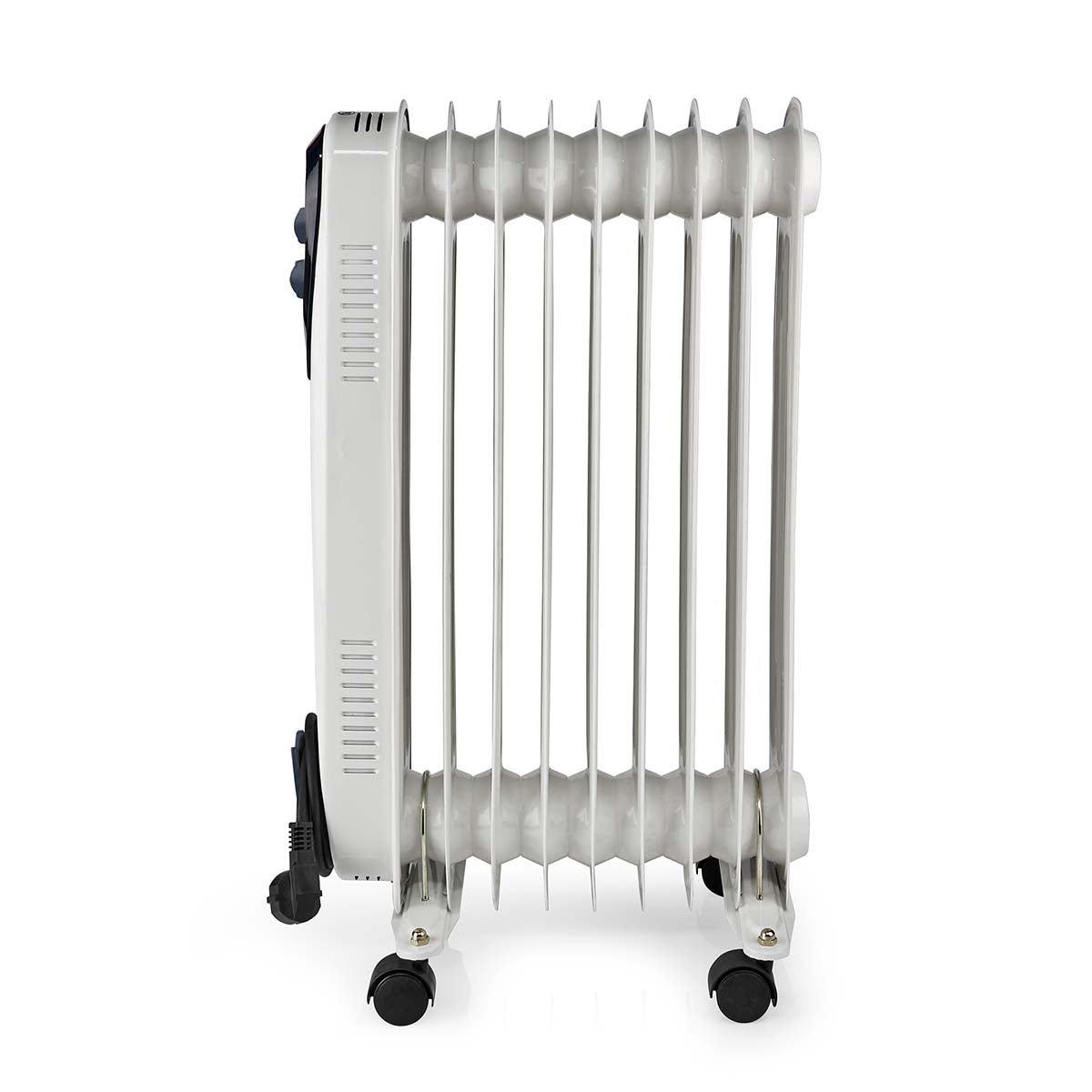 Mobiler Öl Radiator | 800 / 1200 / 2000 W | 9 Fins | Verstellbares Thermostat | 3 Wärmeeinstellungen | Stolperschutz | Weiss