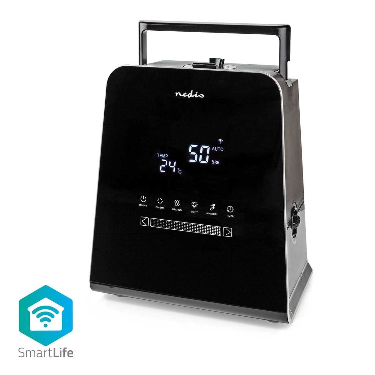 SmartLife Luftbefeuchter | 110 W | Mit kühlem und warmem Nebel | 5.5 l | Hygrometer | Timer | Fernbedienung | Nachtmodus | Schwarz