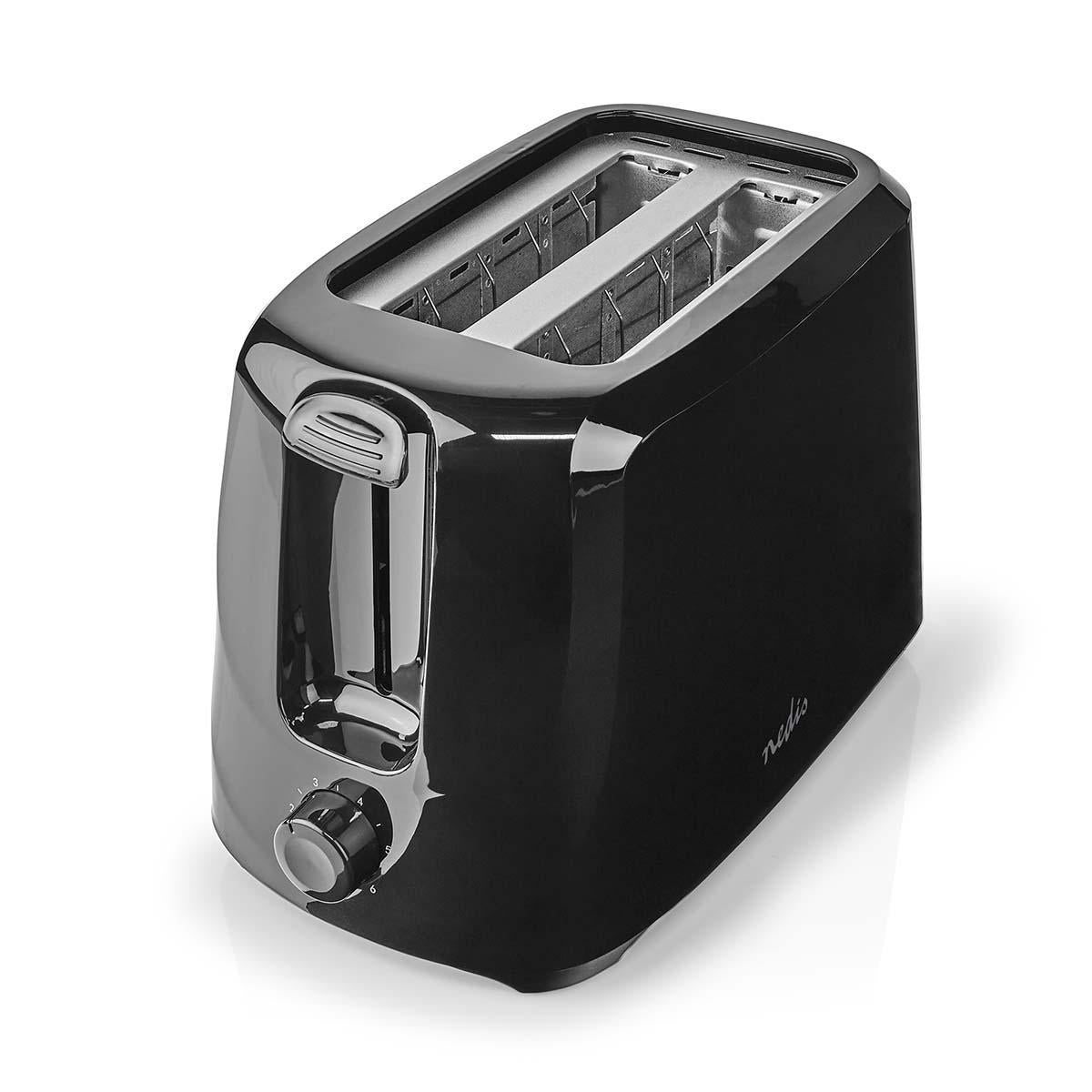 Toaster | 2 Steckplätze | Bräunungsstufen: 6 | Schwarz