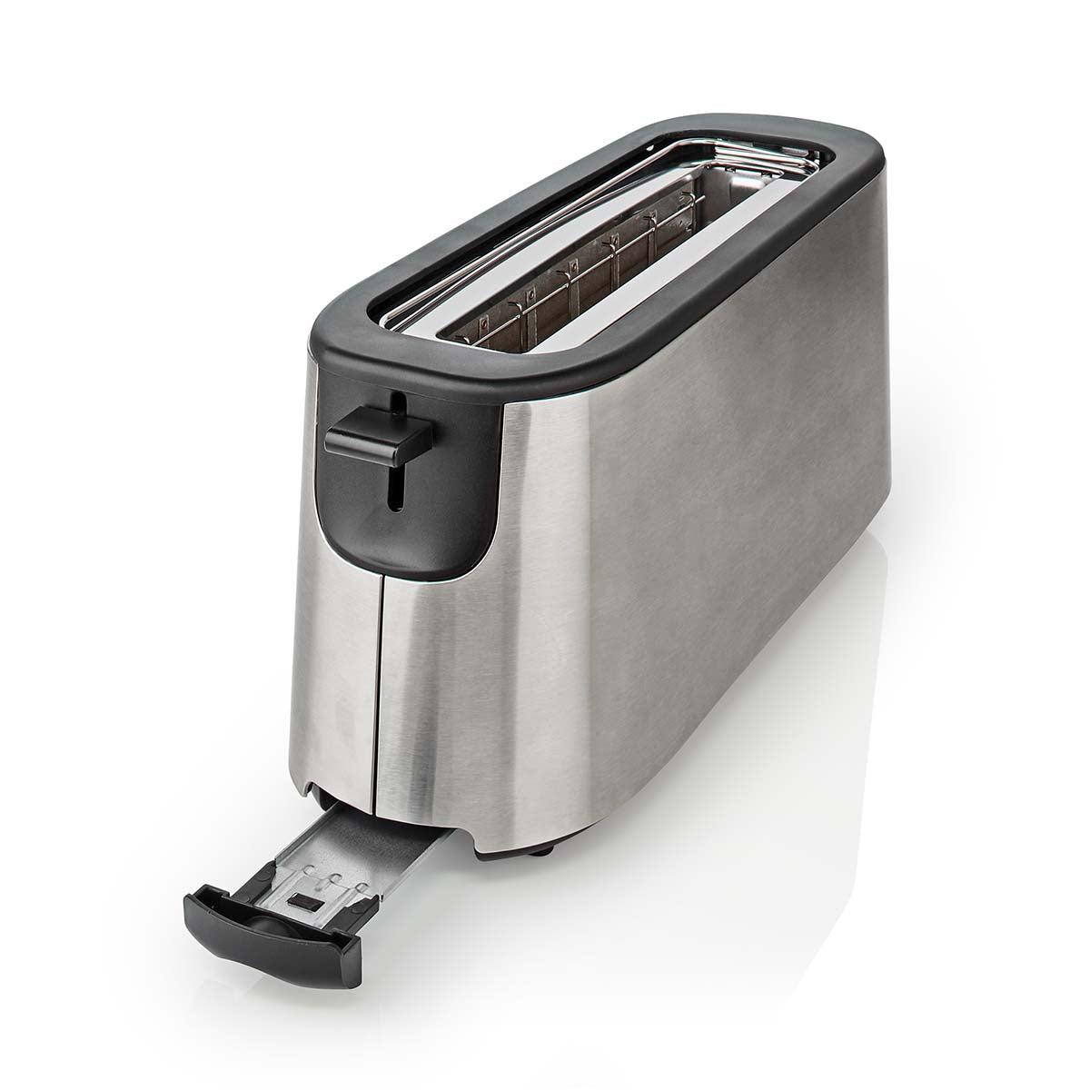 Toaster | Edelstahl Serie | 1 Steckplätz | Bräunungsstufen: 6 | Auftaufunktion | Brötchenaufsatz | Aluminium