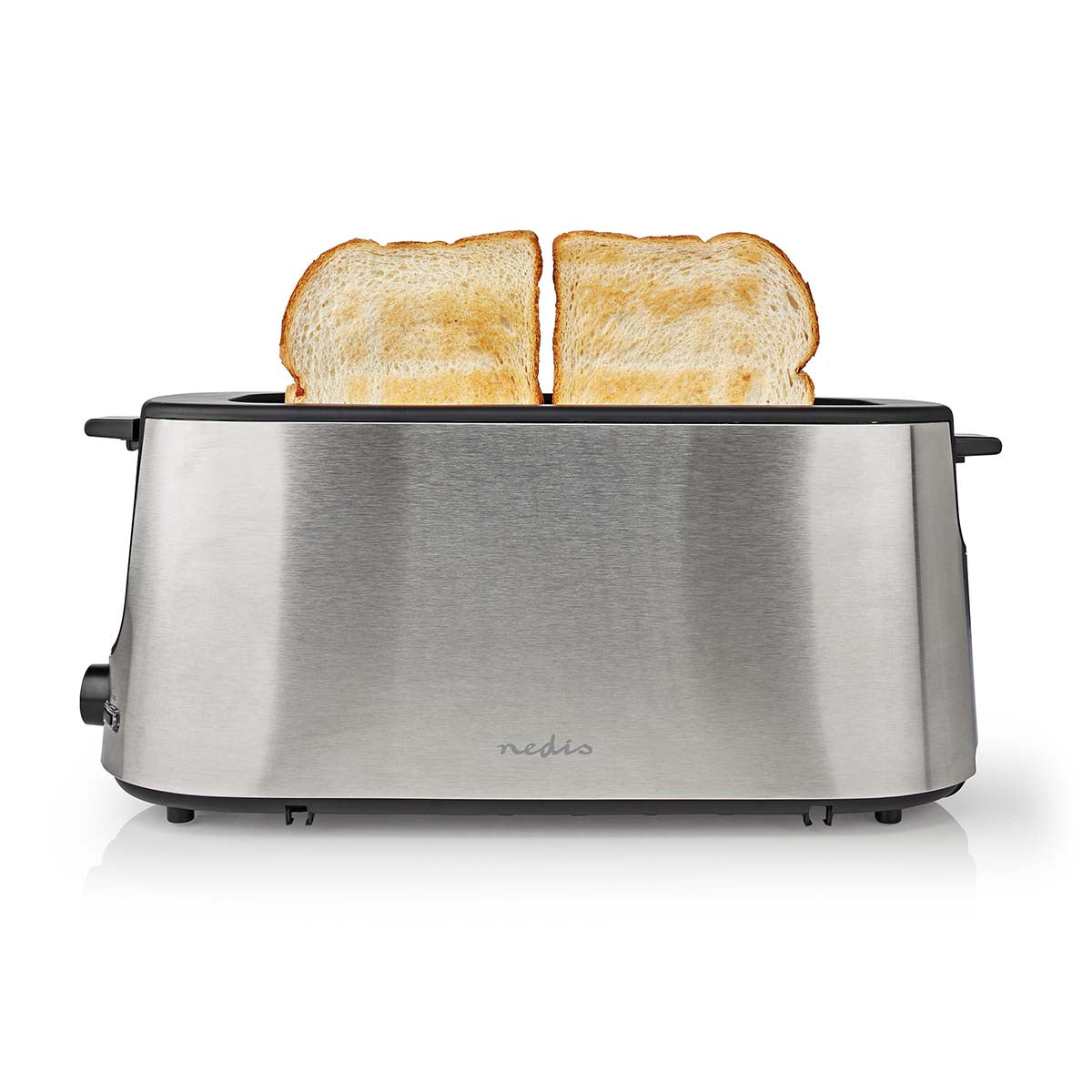 Toaster | Edelstahl Serie | 1 Steckplätz | Bräunungsstufen: 6 | Auftaufunktion | Brötchenaufsatz | Aluminium