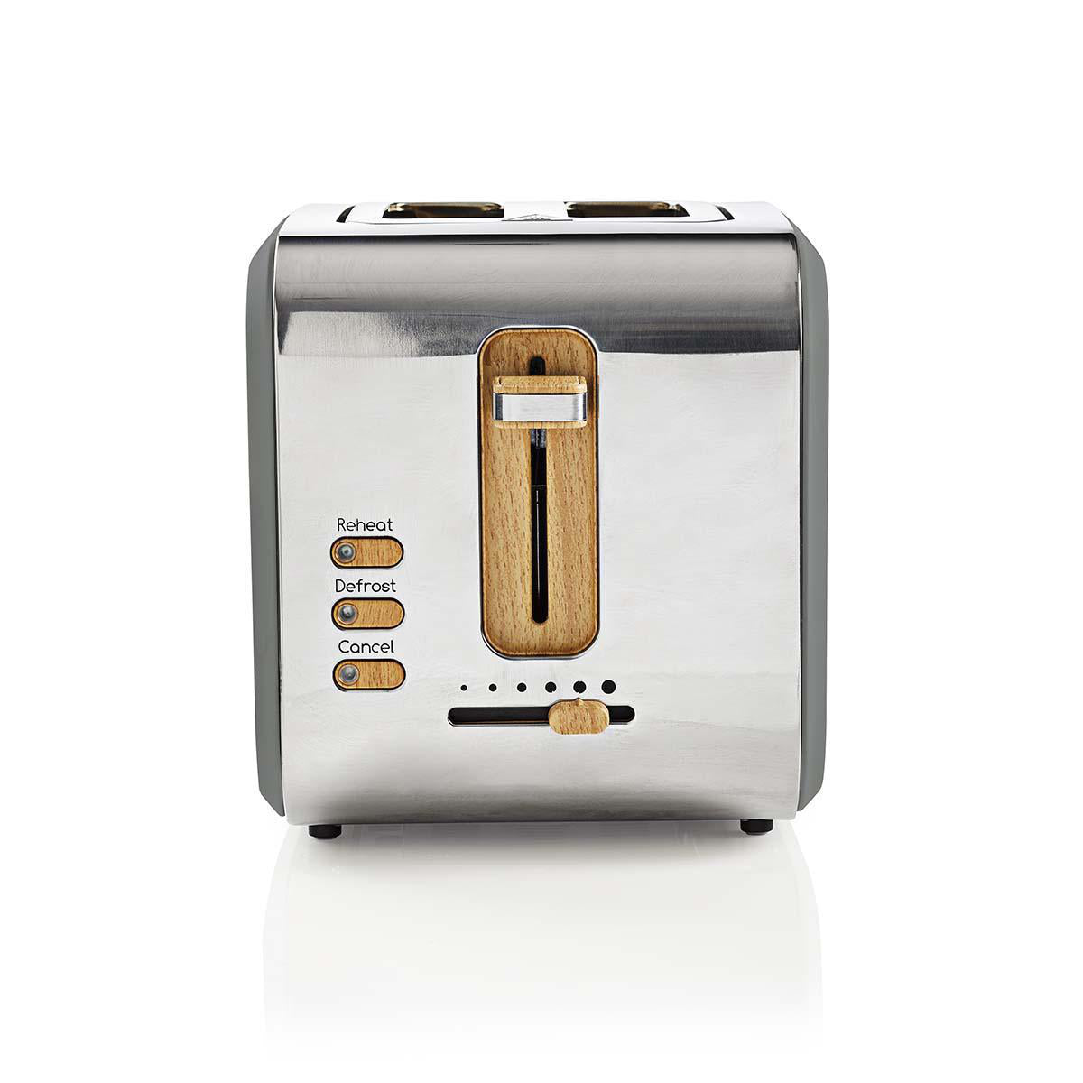 Toaster | Soft Touch Serie | 2 Steckplätze | Bräunungsstufen: 6 | Auftaufunktion | Grau