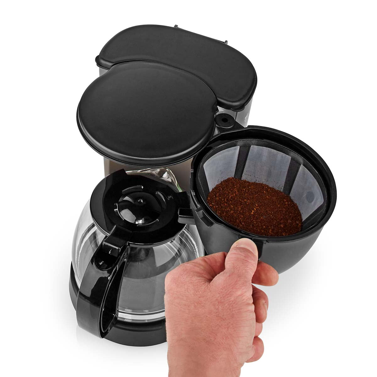 Kaffeemaschine | Filter Kaffee | 1.25 l | 10 Tassen | Warmhalten | Schwarz