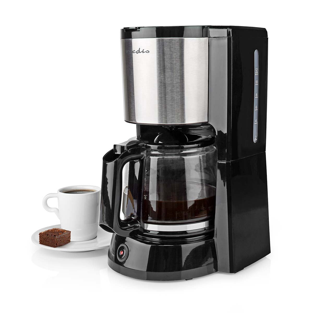 Kaffeemaschine | Filter Kaffee | 1.5 l | 12 Tassen | Warmhalten | Schwarz / Silber