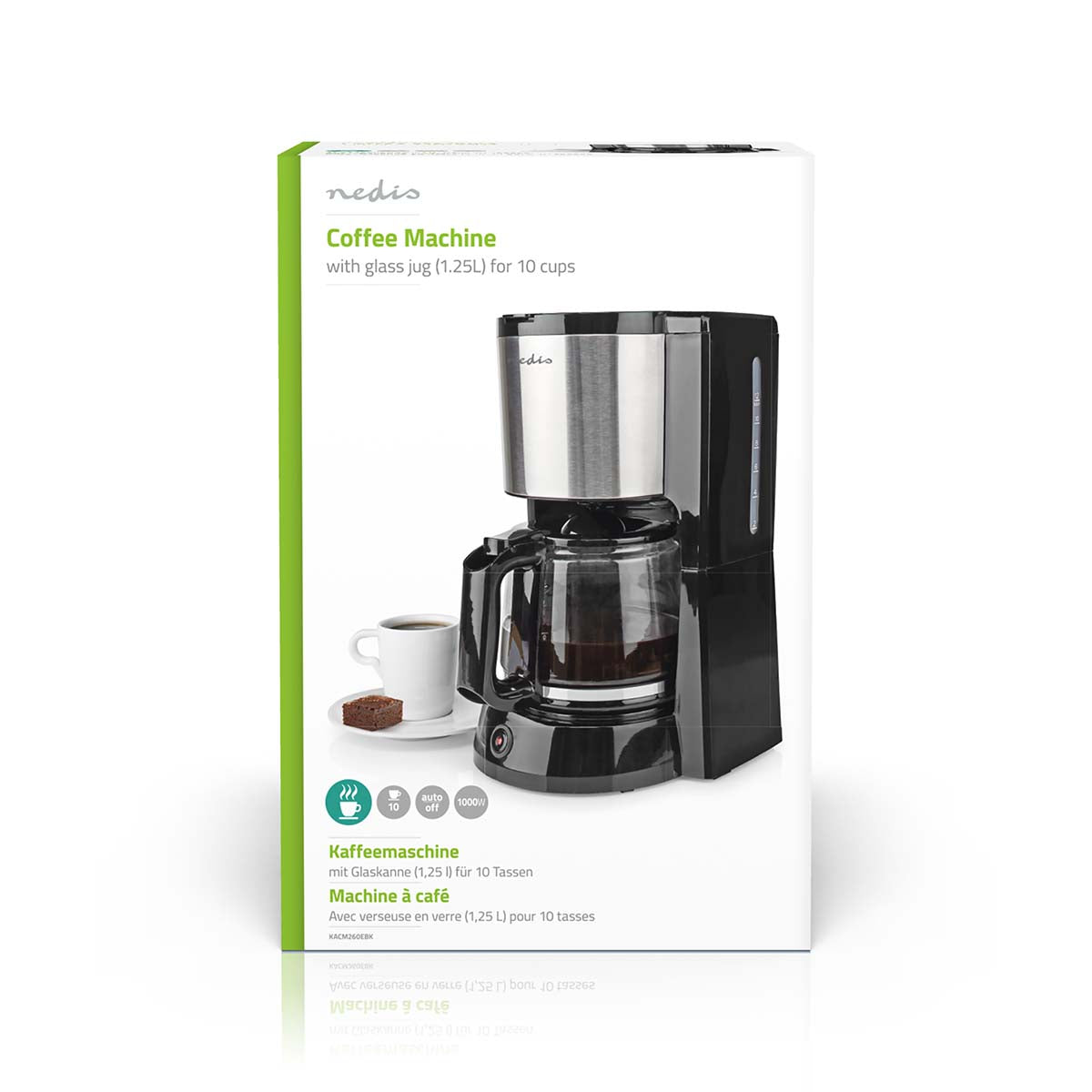 Kaffeemaschine | Filter Kaffee | 1.5 l | 12 Tassen | Warmhalten | Schwarz / Silber