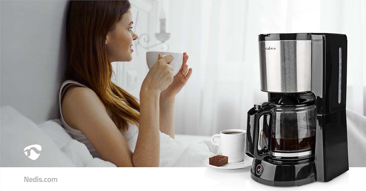 Kaffeemaschine | Filter Kaffee | 1.5 l | 12 Tassen | Warmhalten | Schwarz / Silber