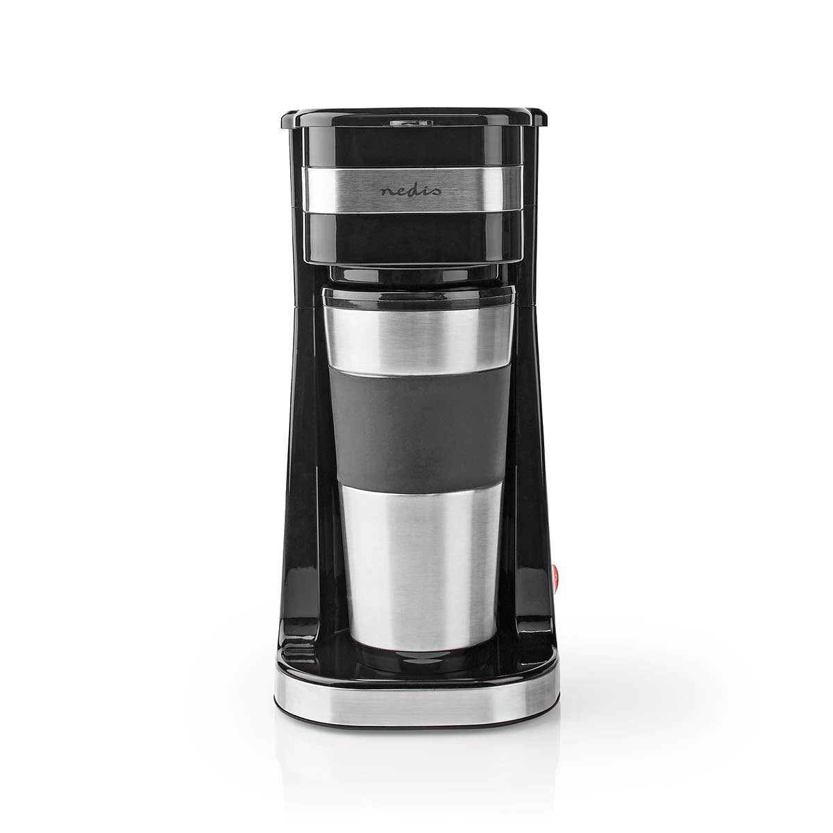 Ein - Tassen Kaffeemaschine mit 0,4 L Reisebecher | Filter Kaffee | 0.4 l | 1 Tassen | Schwarz / Silber