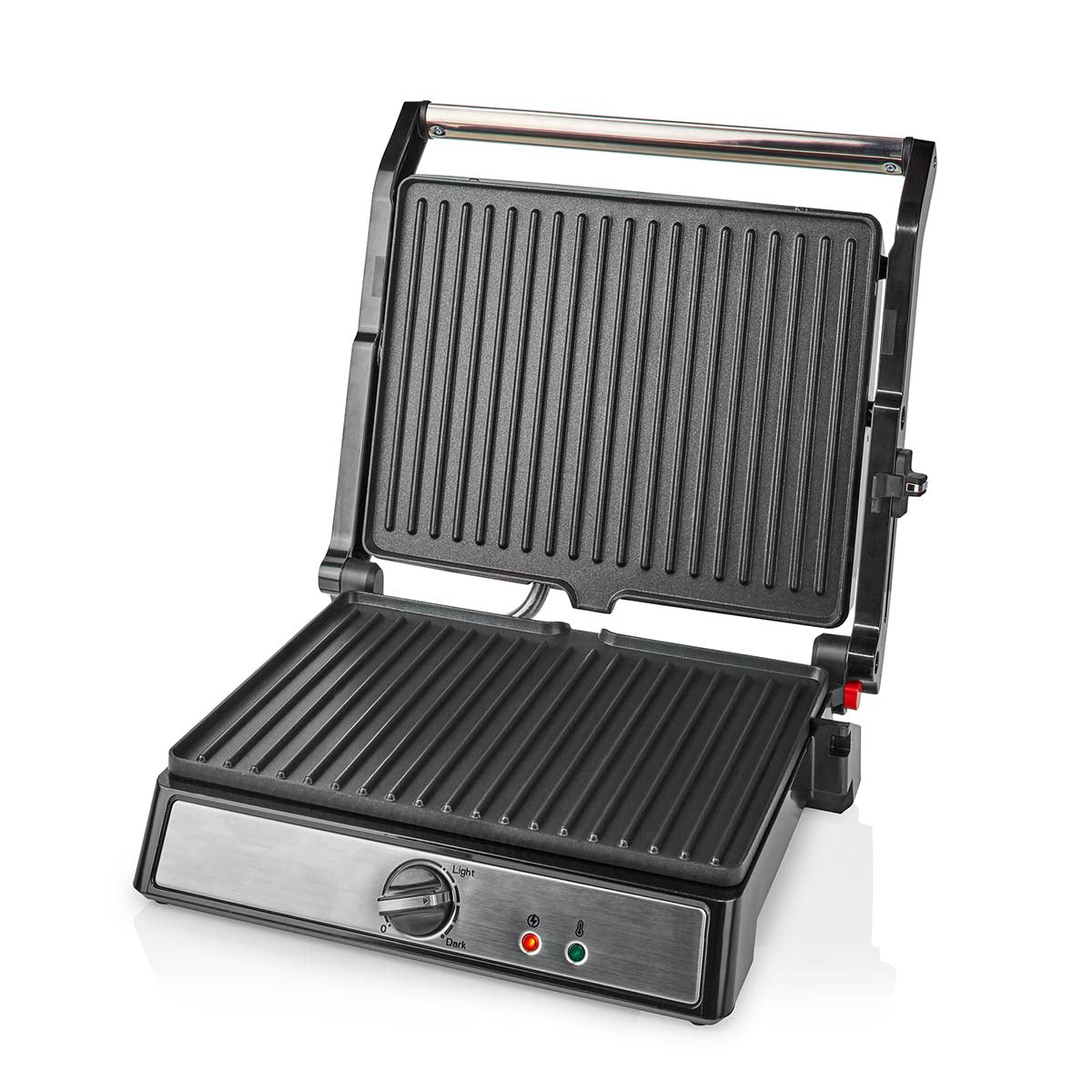 Kontakt Grill | 2000 W | 29 x 23 cm | Einstellbare Temperaturregelung | Edelstahl / Kunststoff