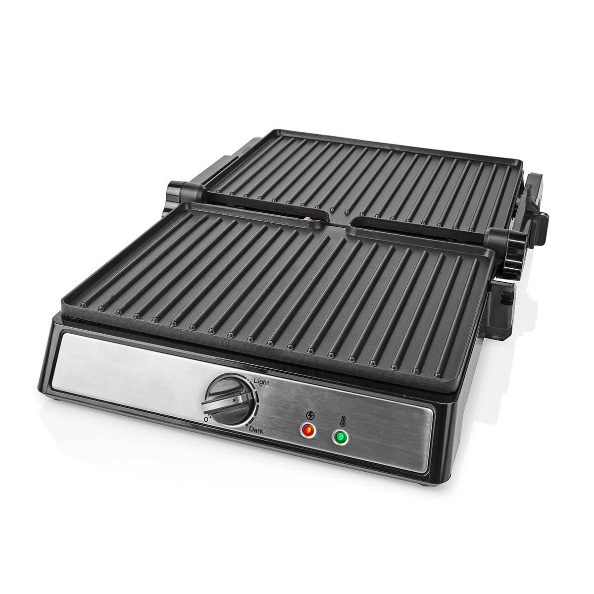 Kontakt Grill | 2000 W | 29 x 23 cm | Einstellbare Temperaturregelung | Edelstahl / Kunststoff