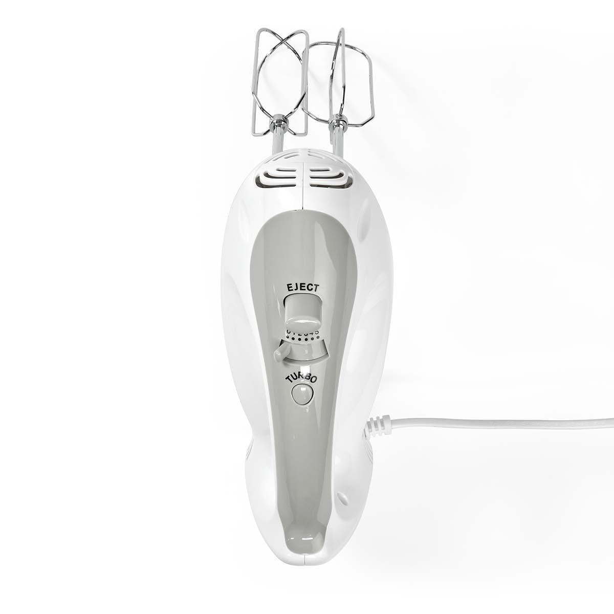 Handmixer | 200 W | 5 Geschindigkeitsstufen | Turbofunktion | 2 Knethaken / 2 Schlägel | Grau / Weiss