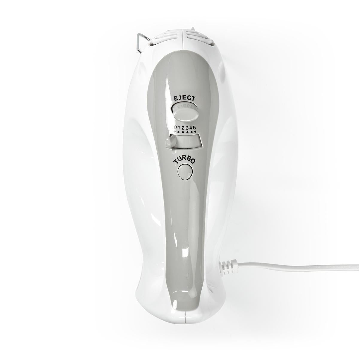 Handmixer | 200 W | 5 Geschindigkeitsstufen | Turbofunktion | 2 Knethaken / 2 Schlägel | Grau / Weiss