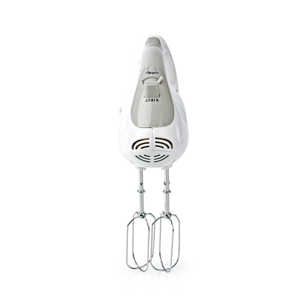 Handmixer | 200 W | 5 Geschindigkeitsstufen | Turbofunktion | Turning Bowl / 2 Knethaken / 2 Schlägel | Grau / Weiss