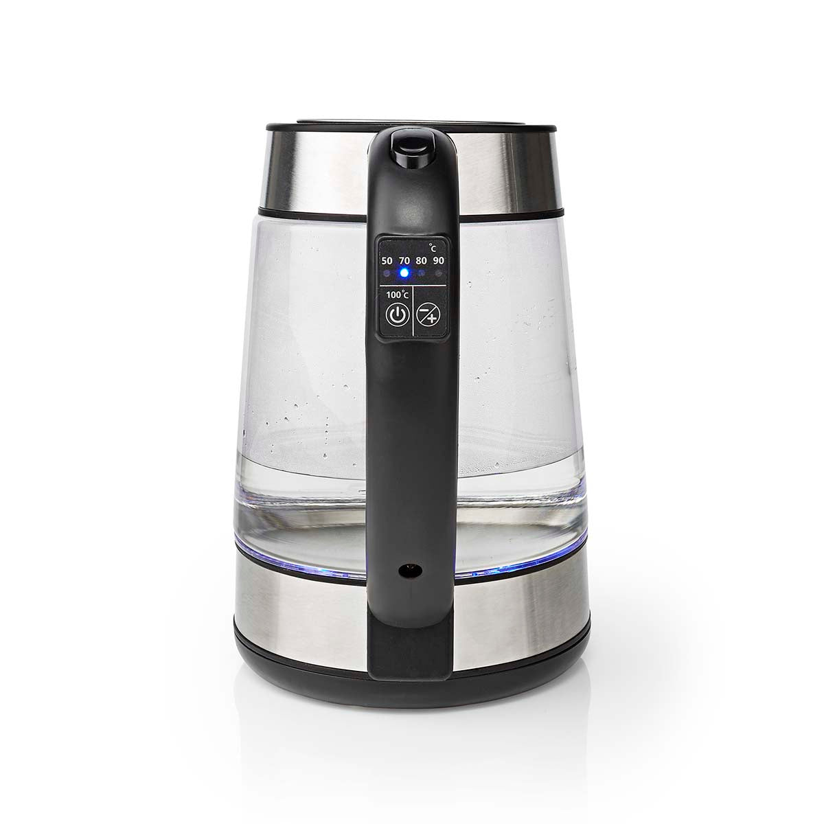 Wasserkocher | 1.7 l | Glas | Transparent | 60,70,80,90,100 °C | Temperaturanzeige | Um 360 Grad drehbar | Verdecktes Heizelement | Strix® Controller | Boil-dry protection