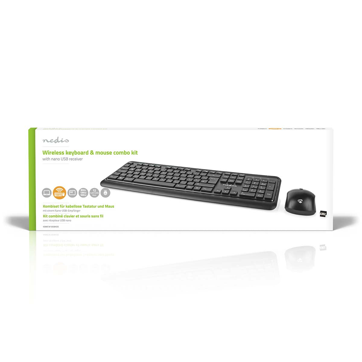 Maus und Tastatur-Set | Wireless | Maus- und Tastaturverbindung: USB | 800 / 1200 / 1600 dpi | Einstellbar DPI | QWERTZ | DE-Layout