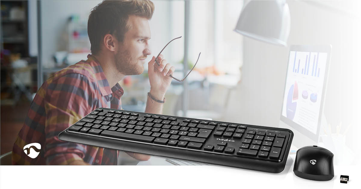 Maus und Tastatur-Set | Wireless | Maus- und Tastaturverbindung: USB | 800 / 1200 / 1600 dpi | Einstellbar DPI | QWERTY | ND-Layout