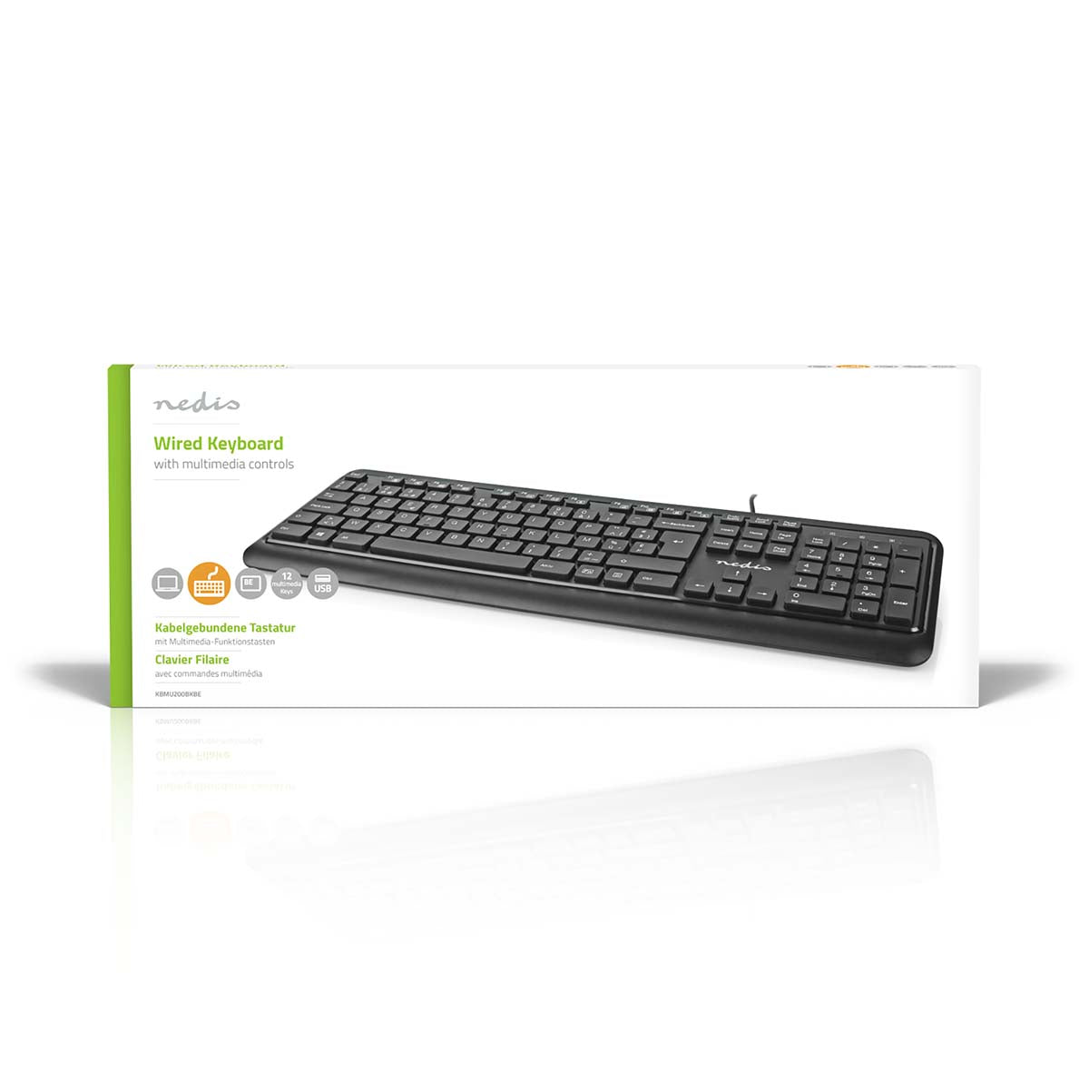 Kabelgebundenes Keyboard | USB-A | Multimedia | AZERTY | BE-Layout | Numerische Tastatur