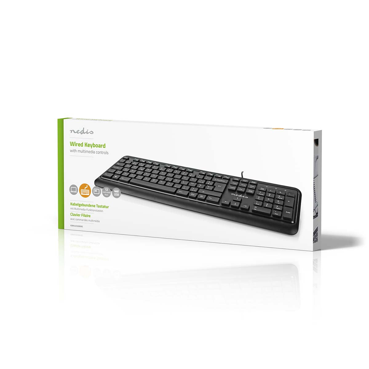 Kabelgebundenes Keyboard | USB-A | Multimedia | AZERTY | BE-Layout | Numerische Tastatur