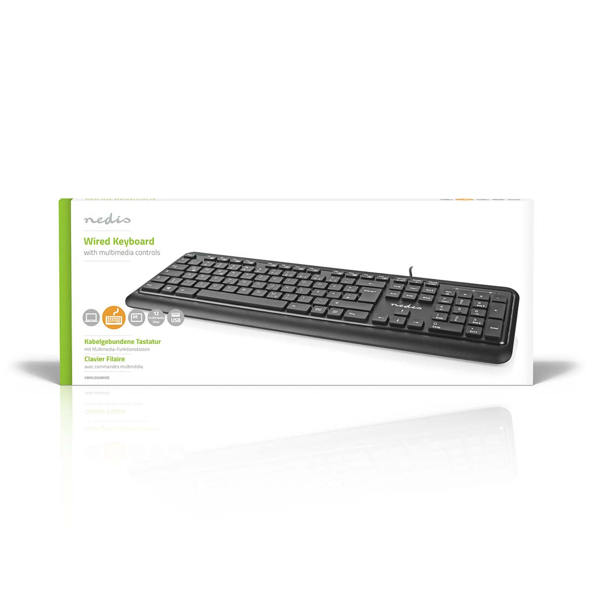 Kabelgebundenes Keyboard | USB-A | Multimedia | QWERTZ | DE-Layout | Numerische Tastatur