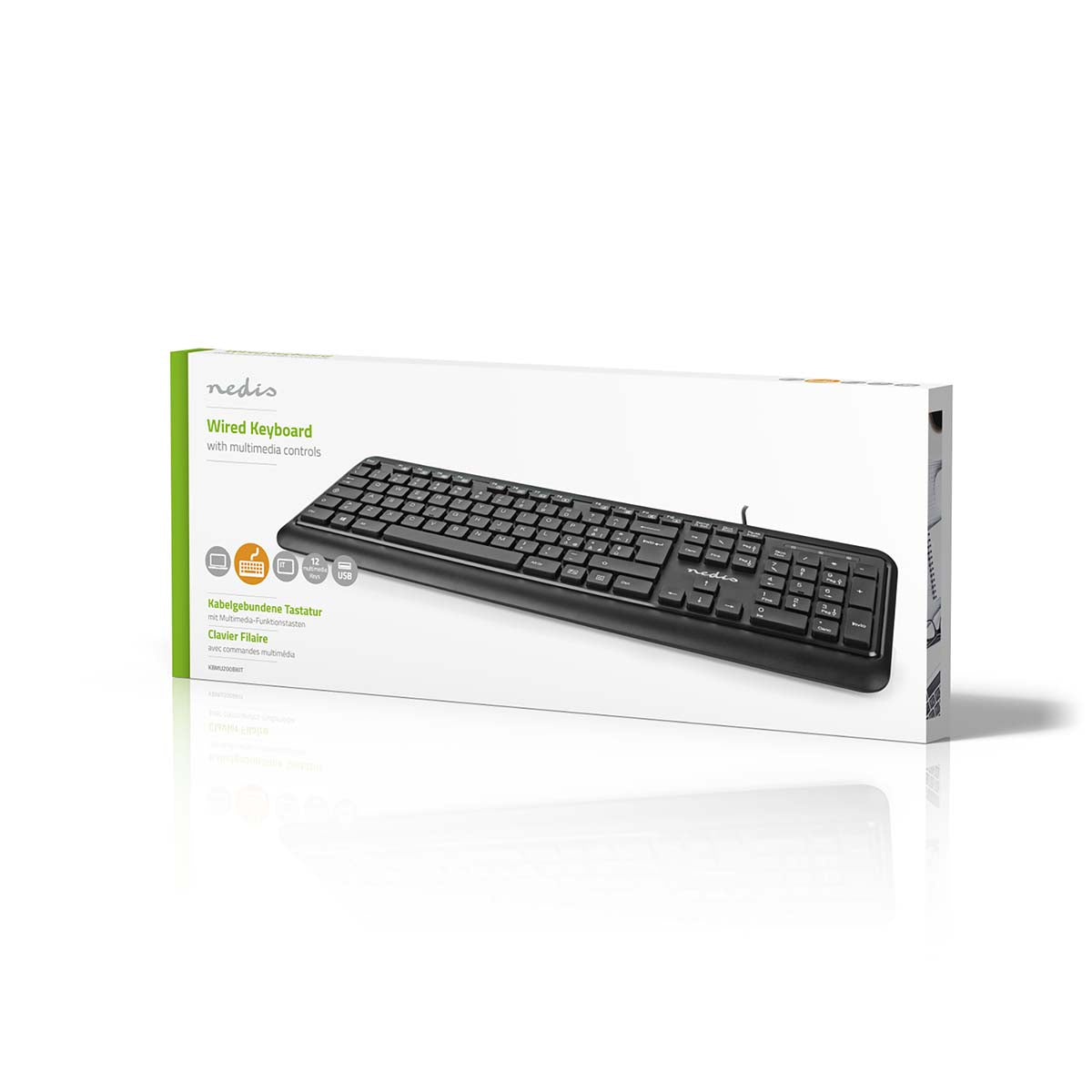 Kabelgebundenes Keyboard | USB-A | Multimedia | QWERTY | IT-Layout | Numerische Tastatur