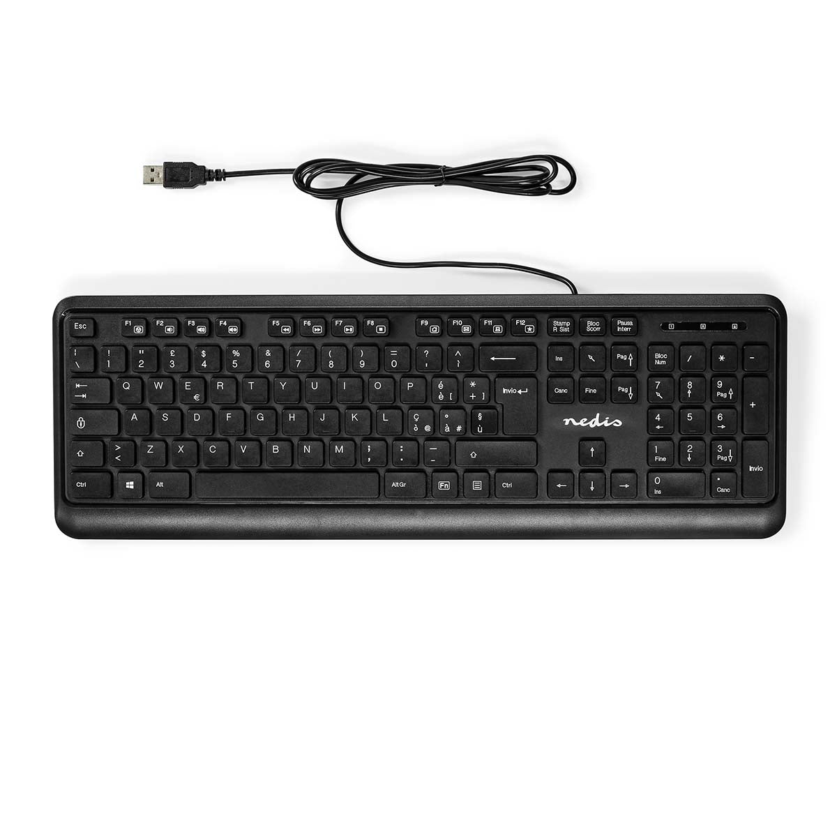 Kabelgebundenes Keyboard | USB-A | Multimedia | QWERTY | IT-Layout | Numerische Tastatur