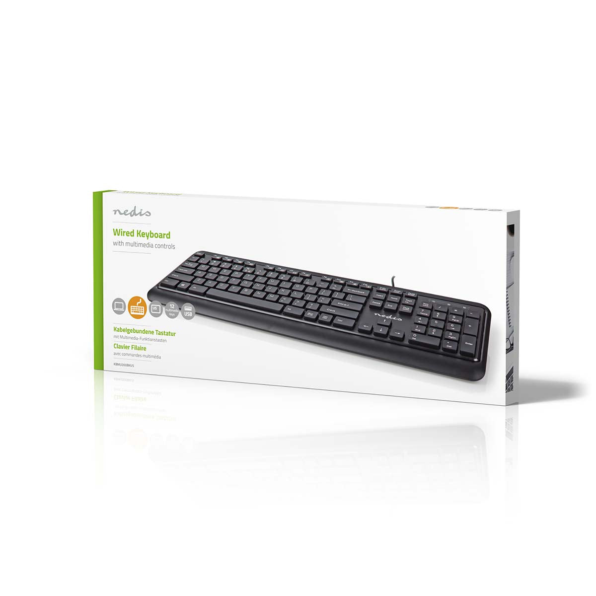 Kabelgebundenes Keyboard | USB-A | Multimedia | QWERTY | US-Layout | Numerische Tastatur