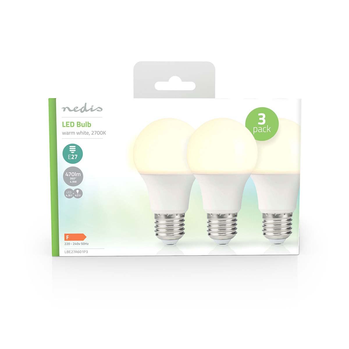 LED-Lampe E27 | A60 | 4.9 W | 470 lm | 2700 K | Warmweiss | Retro Style | Matte lampe | 3 Stück