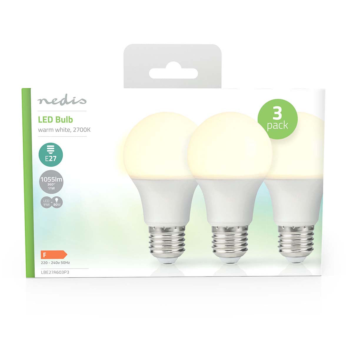 LED-Lampe E27 | A60 | 11 W | 1055 lm | 2700 K | Warmweiss | Retro Style | Matte lampe | 3 Stück