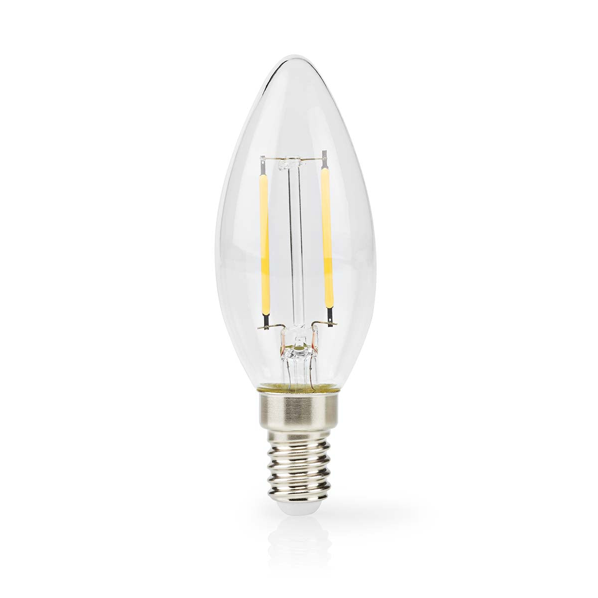 LED-Filament-Lampe E14 | Kerze | 2 W | 250 lm | 2700 K | Warmweiss | Retro Style | 1 Stück | Klar