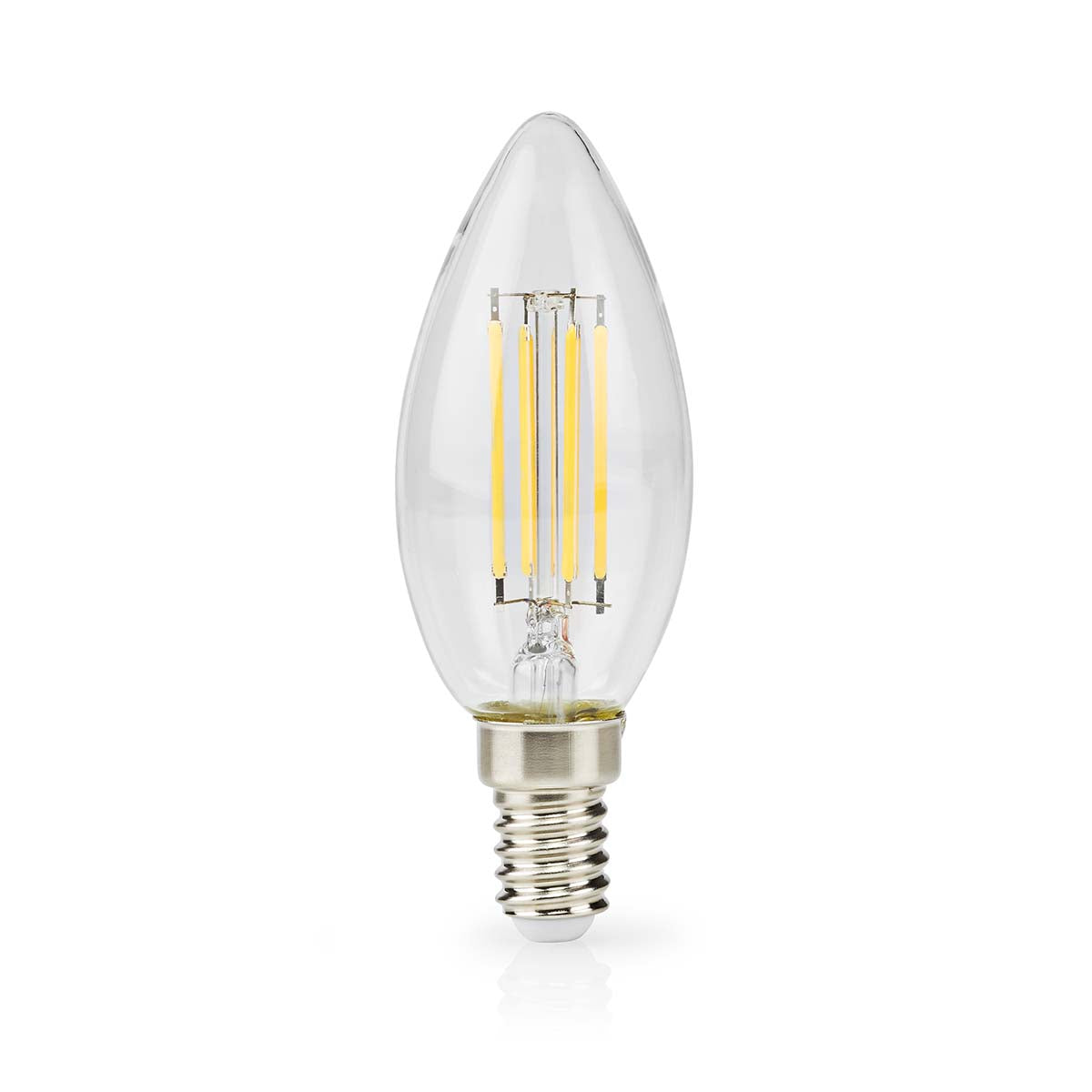 LED-Filament-Lampe E14 | Kerze | 4.5 W | 470 lm | 2700 K | Dimmbar | Warmweiss | Retro Style | 1 Stück | Klar