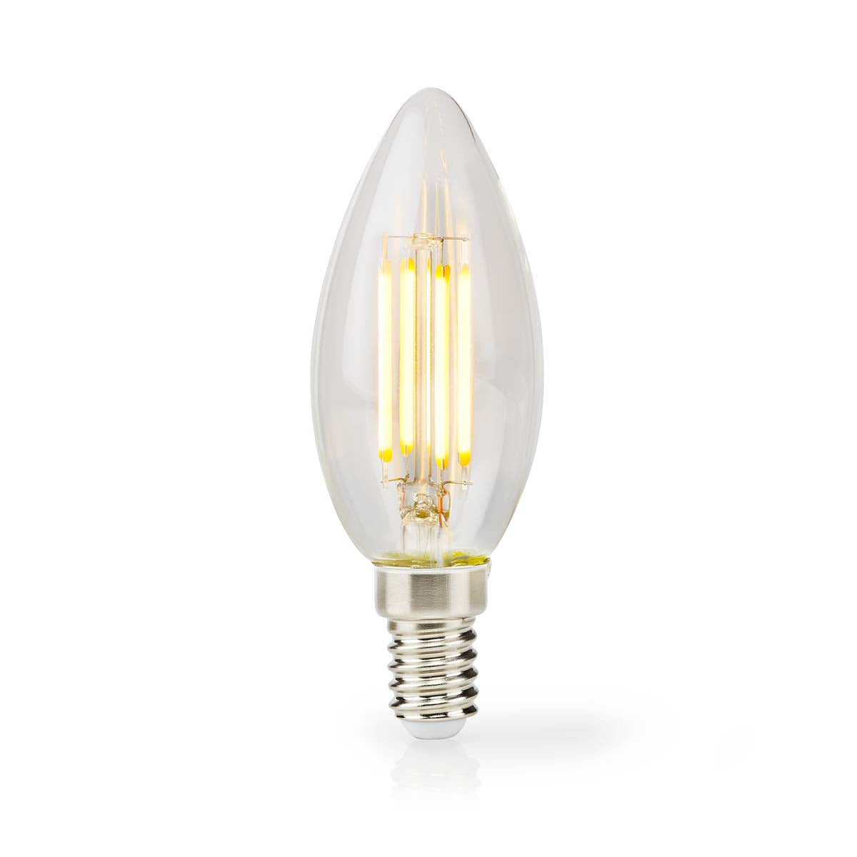 LED-Filament-Lampe E14 | Kerze | 4.5 W | 470 lm | 2700 K | Dimmbar | Warmweiss | Retro Style | 1 Stück | Klar