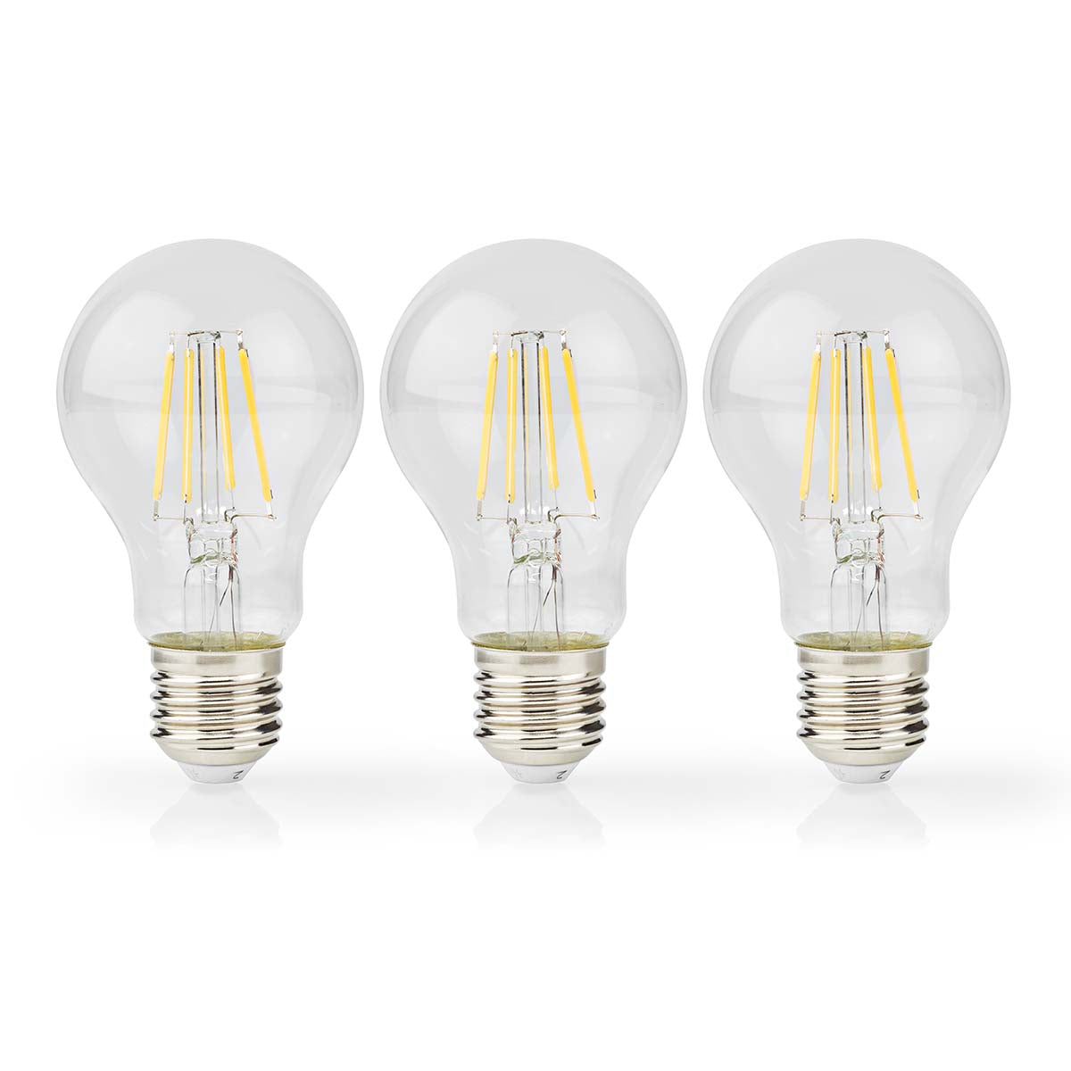 LED-Filament-Lampe E27 | A60 | 4 W | 470 lm | 2700 K | Warmweiss | Retro Style | 3 Stück