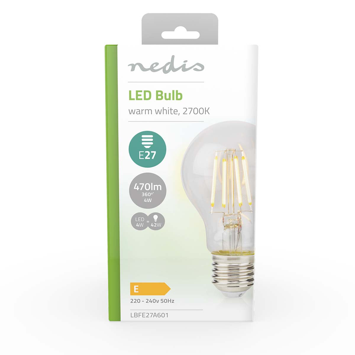 LED-Filament-Lampe E27 | A60 | 4 W | 470 lm | 2700 K | Warmweiss | Retro Style | 1 Stück