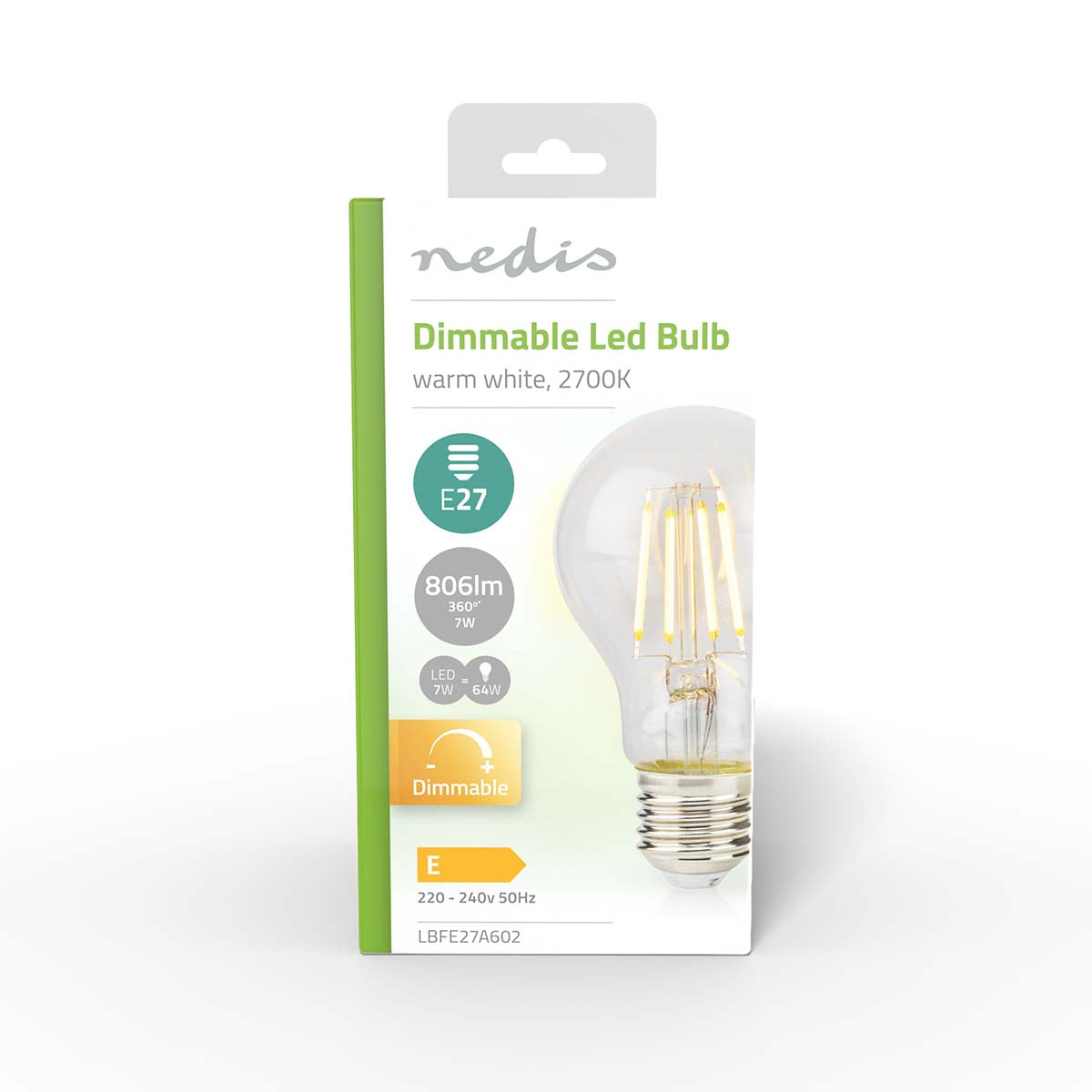 LED-Filament-Lampe E27 | A60 | 7 W | 806 lm | 2700 K | Dimmbar | Warmweiss | Retro Style | 1 Stück