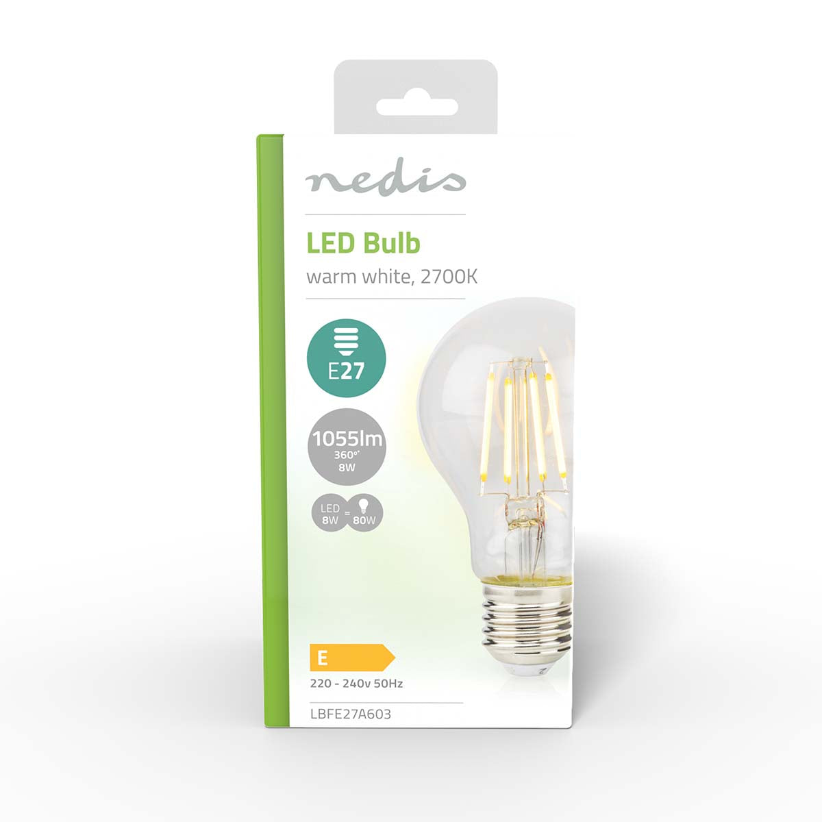 LED-Filament-Lampe E27 | A60 | 8 W | 1055 lm | 2700 K | Warmweiss | Retro Style | 1 Stück