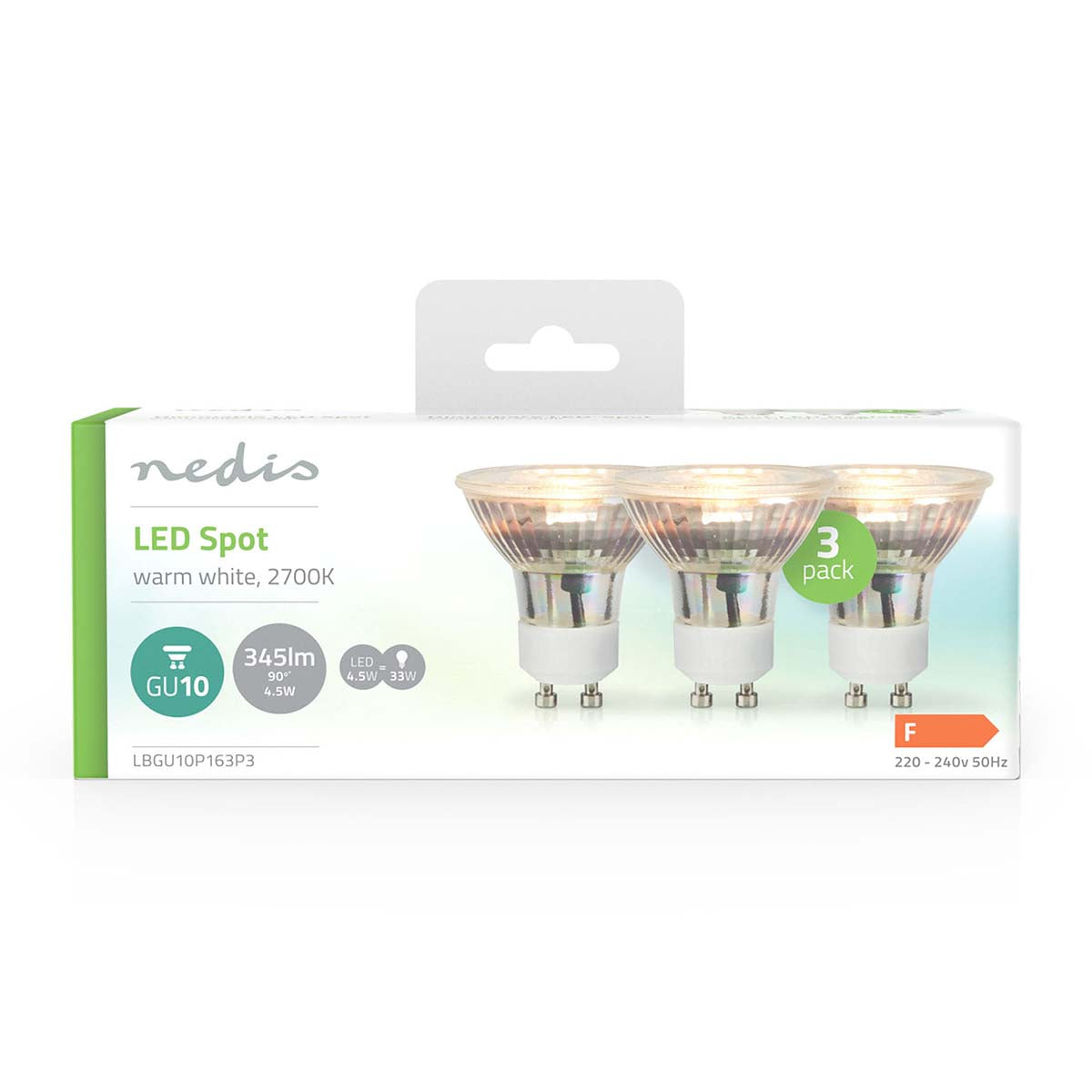 LED-Lampe GU10 | Spot | 4.5 W | 345 lm | 2700 K | Warmweiss | Retro Style | 3 Stück