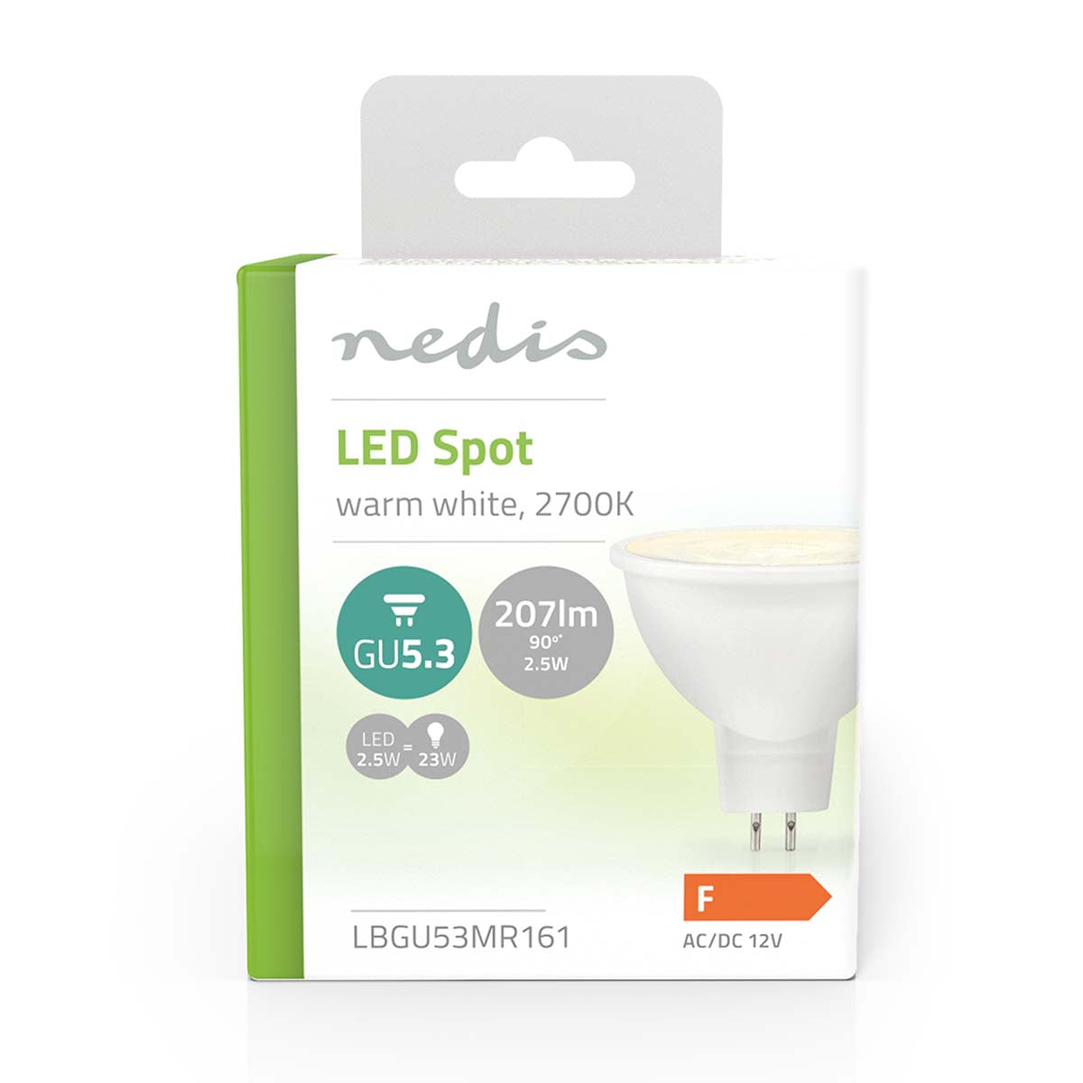 LED-Lampe GU5.3 | Spot | 2.5 W | 207 lm | 2700 K | Warmweiss | Klar | Anzahl der Lampen in der Verpackung: 1 Stück