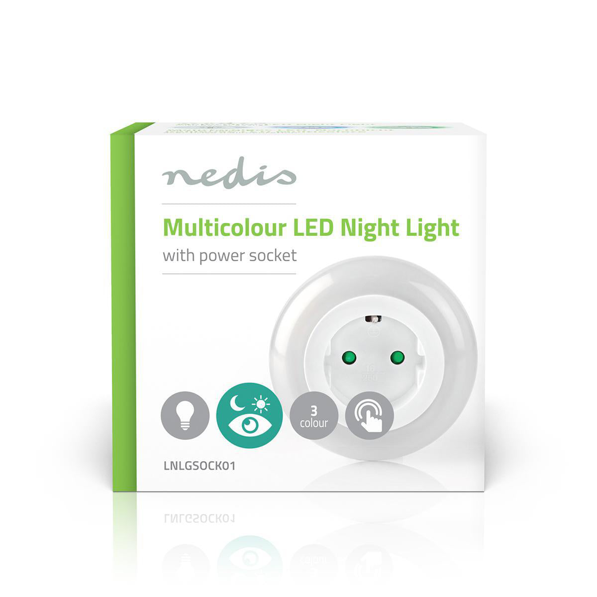 Plug-In-LED-Nachtlicht | Tag/Nacht Sensor | 3680 W | 10 lm | Blau / Grün / Weiss