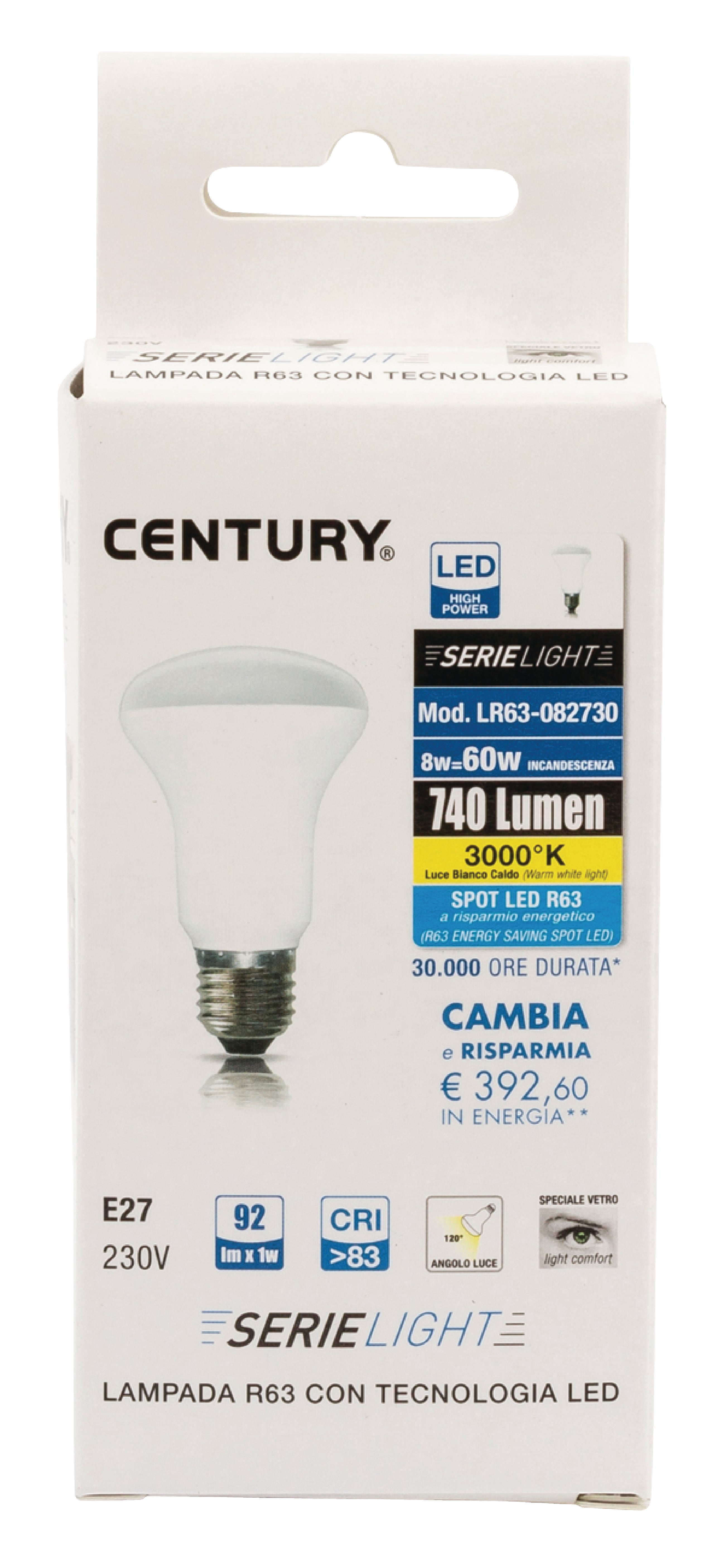 LED-Lampe E27 R63 8 W 806 lm 3000 K