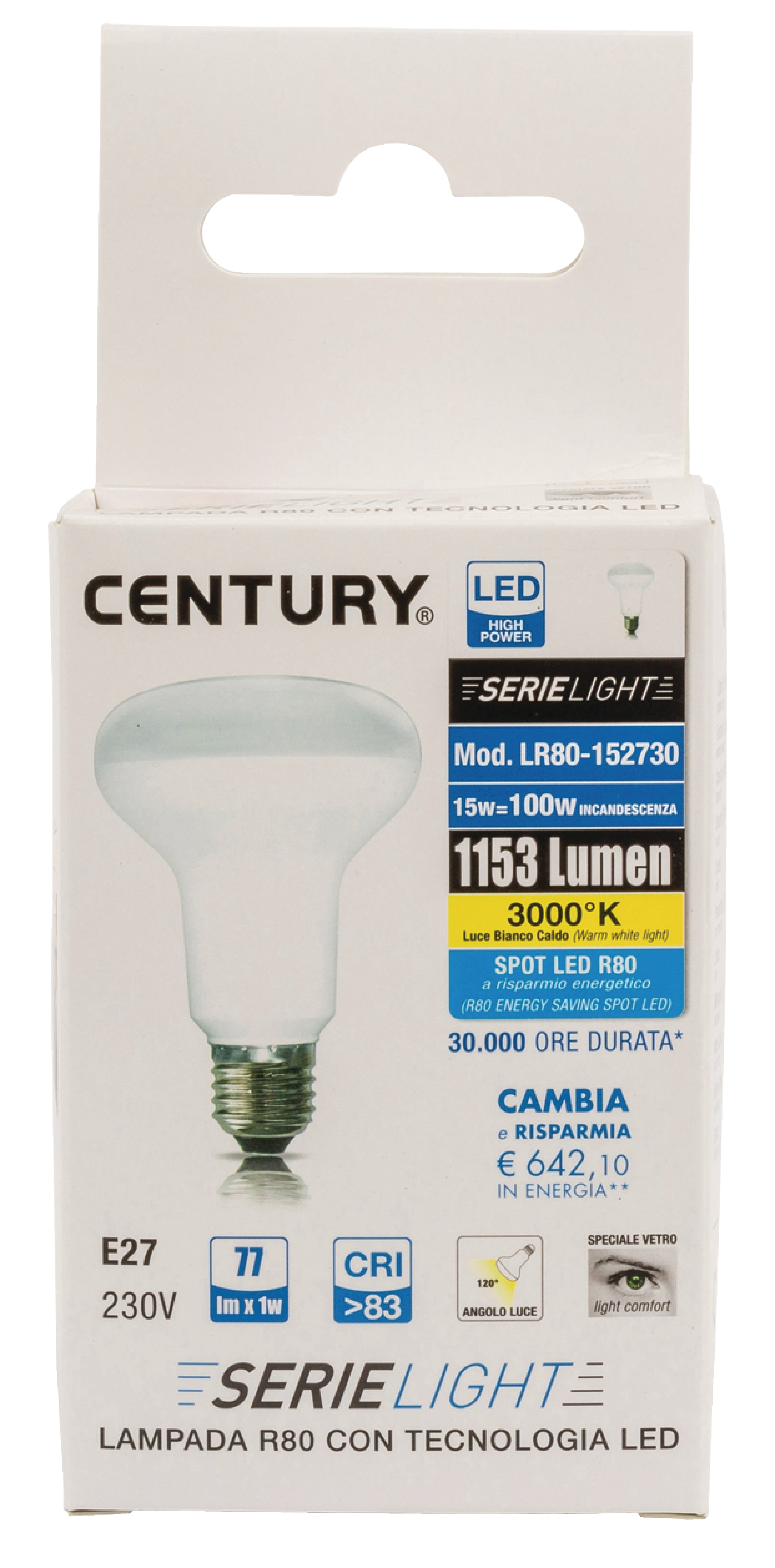 LED-Lampe E27 R80 15 W 1220 lm 3000 K