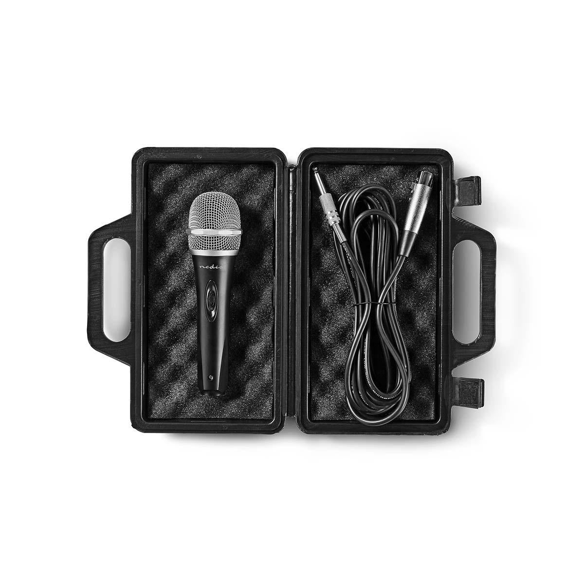 Kabelgebundenes Mikrofon | Cardioid | Abnehmbares Kabel | 5.00 m | 50 Hz - 15 kHz | 600 Ohm | -72 dB | Ein-/Ausschalter | Travel Case enthalten | ABS / Aluminium | Grau / Schwarz