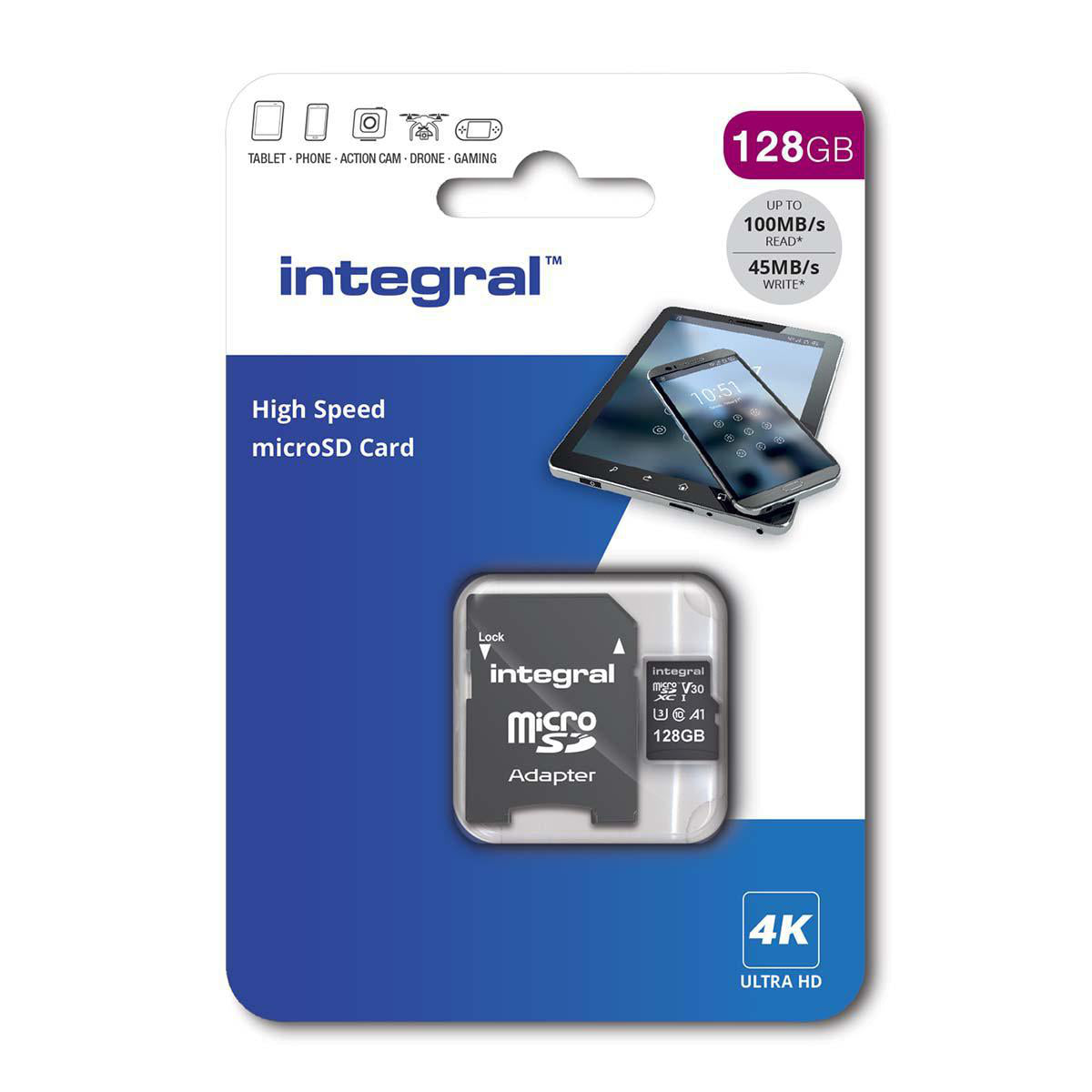 128 GB Hochgeschwindigkeits-microSDHC/XC V30 UHS-I U3-Speicherkarte