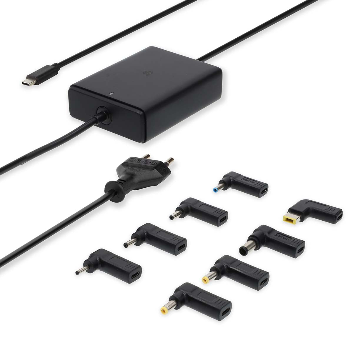 Notebook Adapter | GaN | 100 W | 5 / 9 / 12 / 15 / 20 V DC | 3.0 / 5.0 A | Benutzt für: Notebook / Smartphone / Tablet | Euro / Typ-C (CEE 7/16)