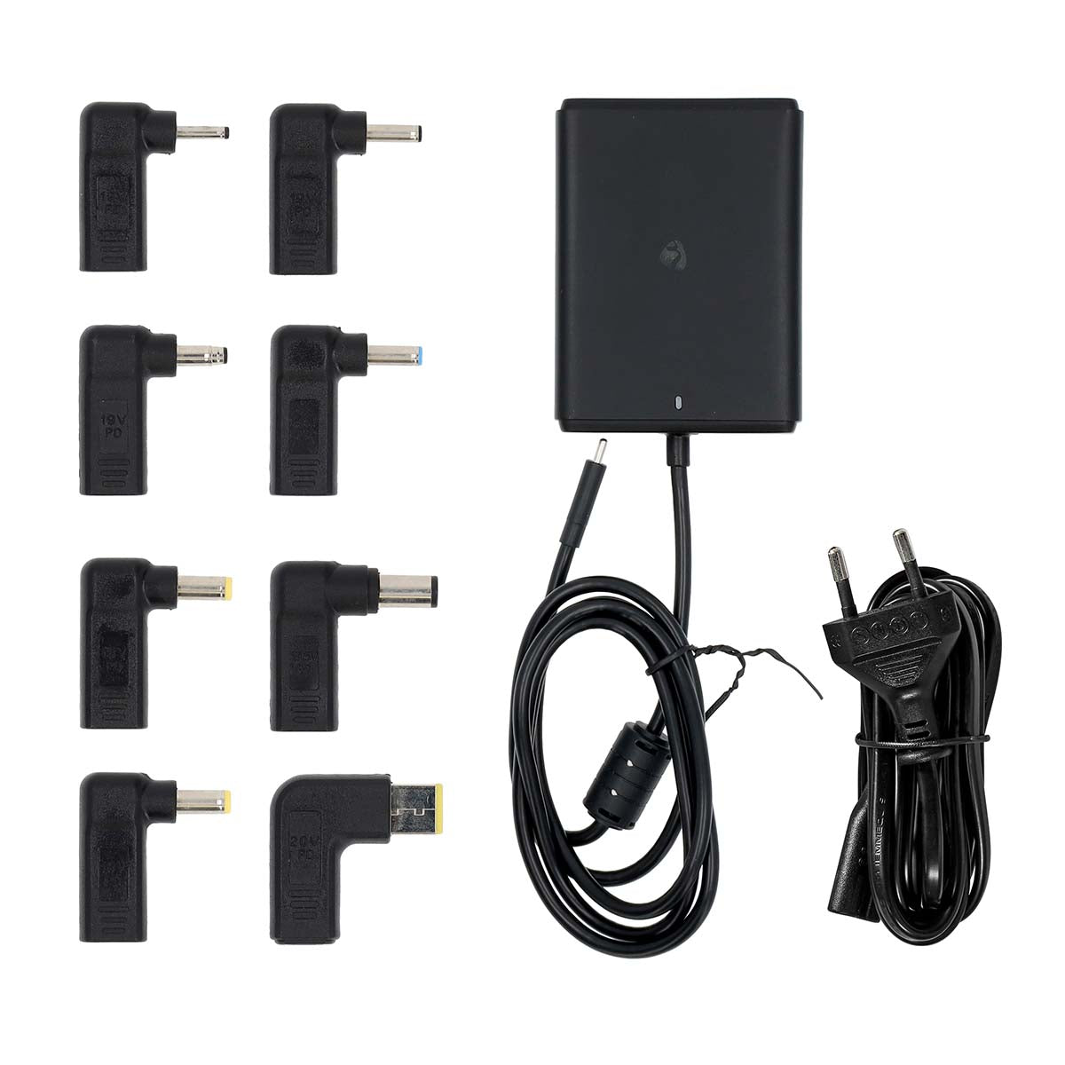 Notebook Adapter | GaN | 100 W | 5 / 9 / 12 / 15 / 20 V DC | 3.0 / 5.0 A | Benutzt für: Notebook / Smartphone / Tablet | Euro / Typ-C (CEE 7/16)