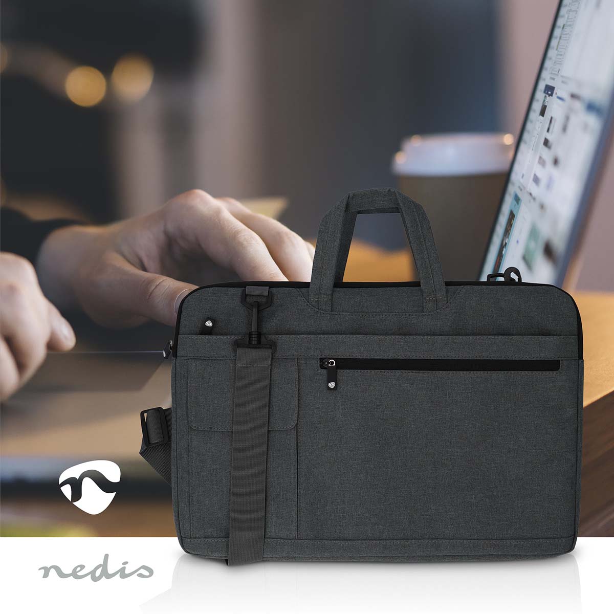 Notebook-Tasche | 17 - 18 " | Trageriemen | 8 Fächer | 30 mm | 320 mm | 460 mm | Polyester