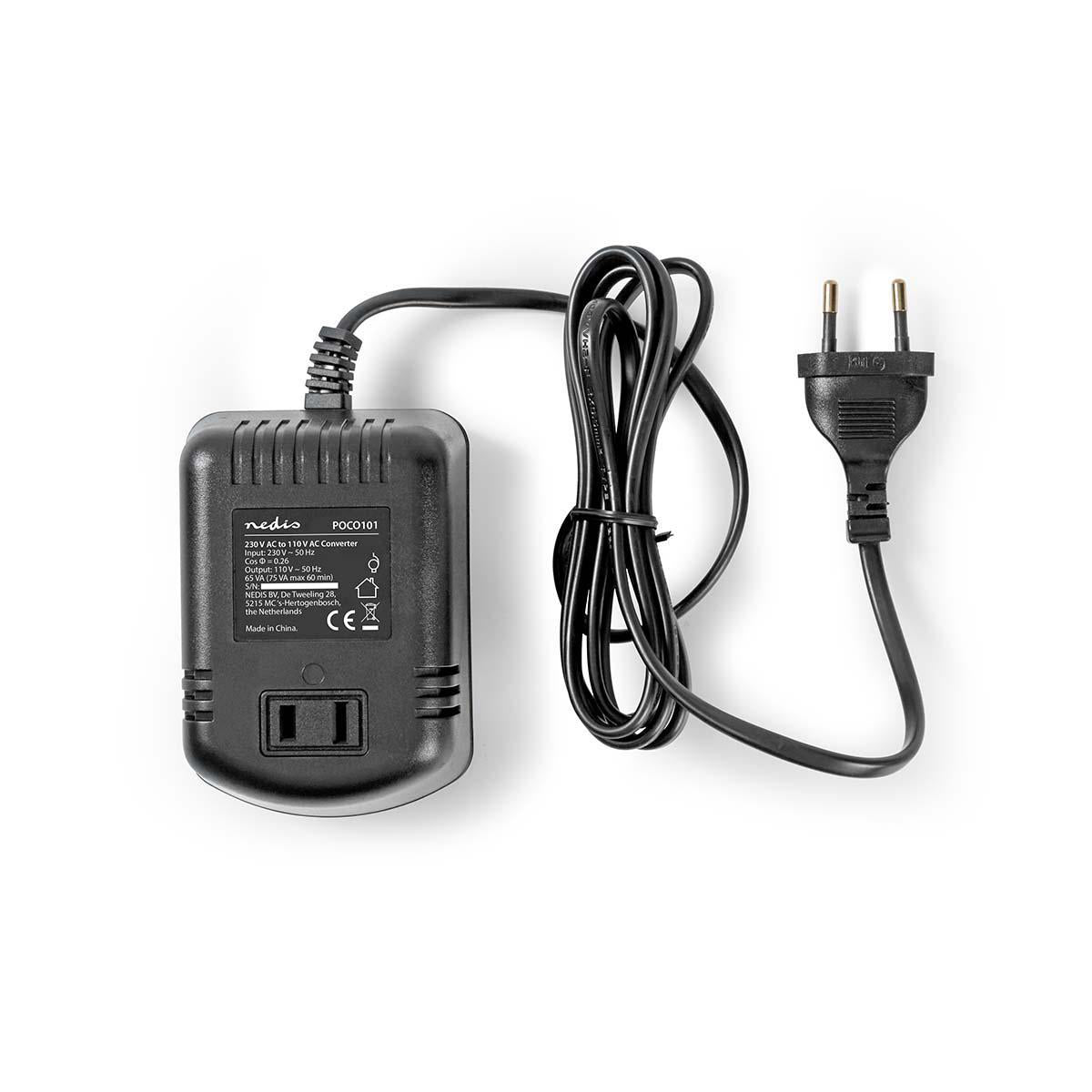 Stromwandler | Netzstromversorgung | 230 V AC 50 Hz | 75 W | Euro | Schwarz