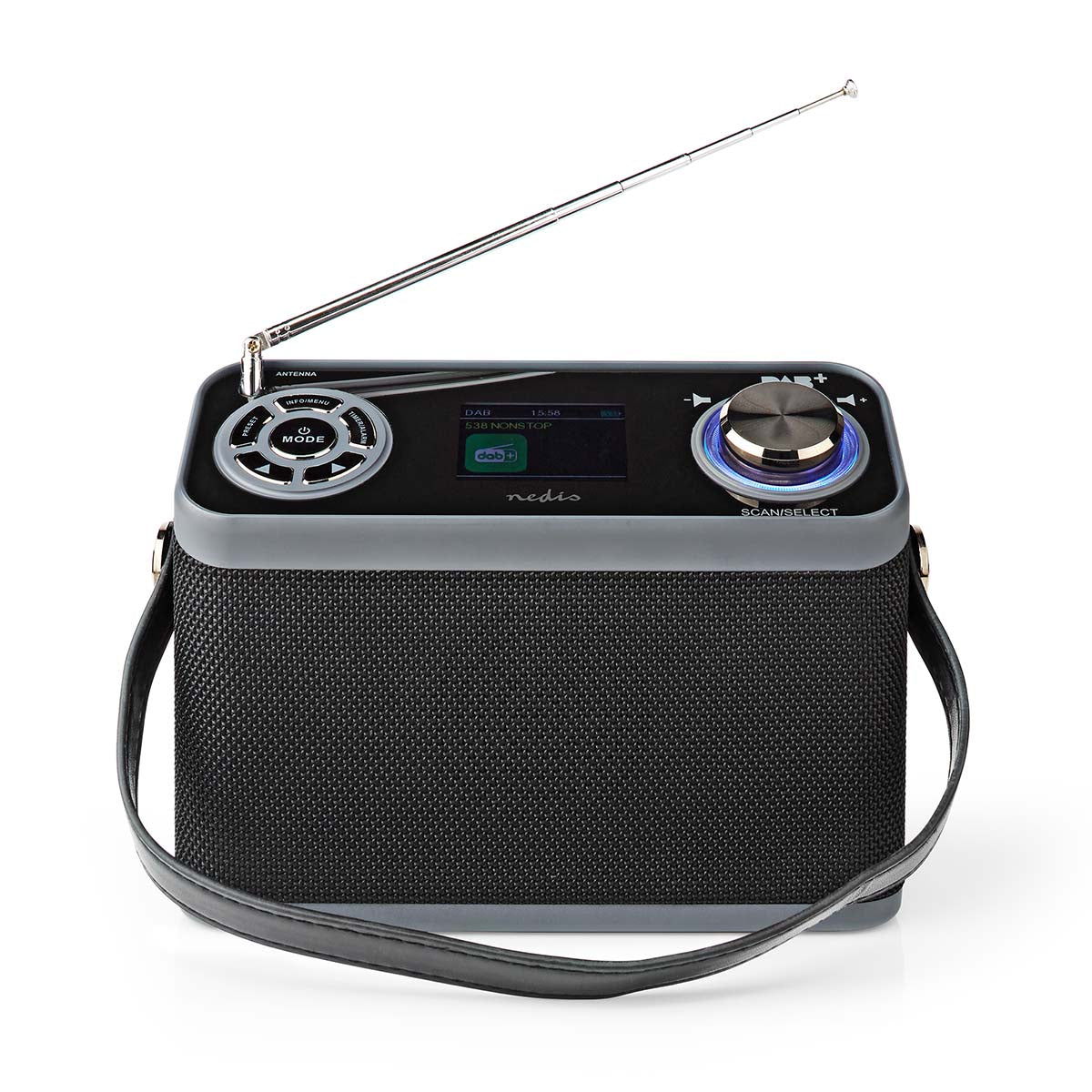 DAB+ Radio | Tisch Ausführumg | DAB+ / FM | 2.4 " | Farbbildschirm | Batteriebetrieben / Netzstromversorgung | Digital | 24 W | Bluetooth® | Kopfhörerausgang | Wecker | Sleep Timer | Tragegriff | Schwarz