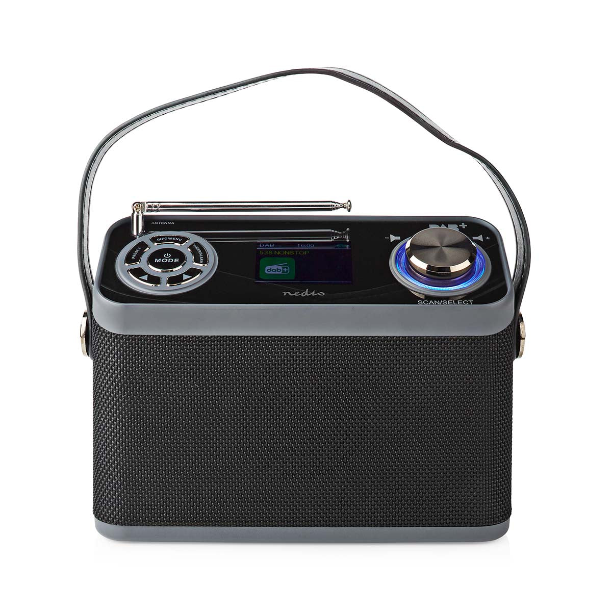 DAB+ Radio | Tisch Ausführumg | DAB+ / FM | 2.4 " | Farbbildschirm | Batteriebetrieben / Netzstromversorgung | Digital | 24 W | Bluetooth® | Kopfhörerausgang | Wecker | Sleep Timer | Tragegriff | Schwarz