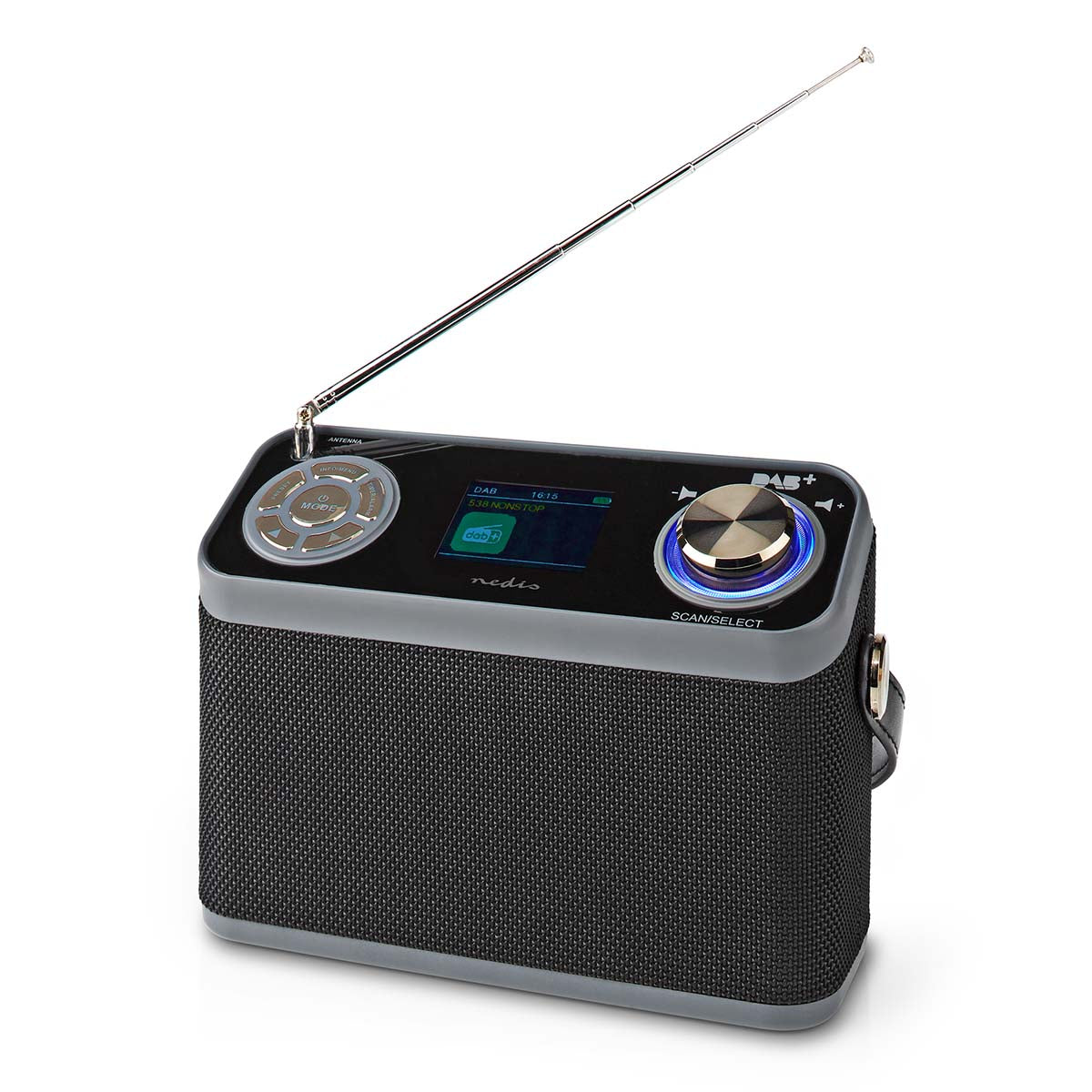 DAB+ Radio | Tisch Ausführumg | DAB+ / FM | 2.4 " | Farbbildschirm | Batteriebetrieben / Netzstromversorgung | Digital | 24 W | Bluetooth® | Kopfhörerausgang | Wecker | Sleep Timer | Tragegriff | Schwarz