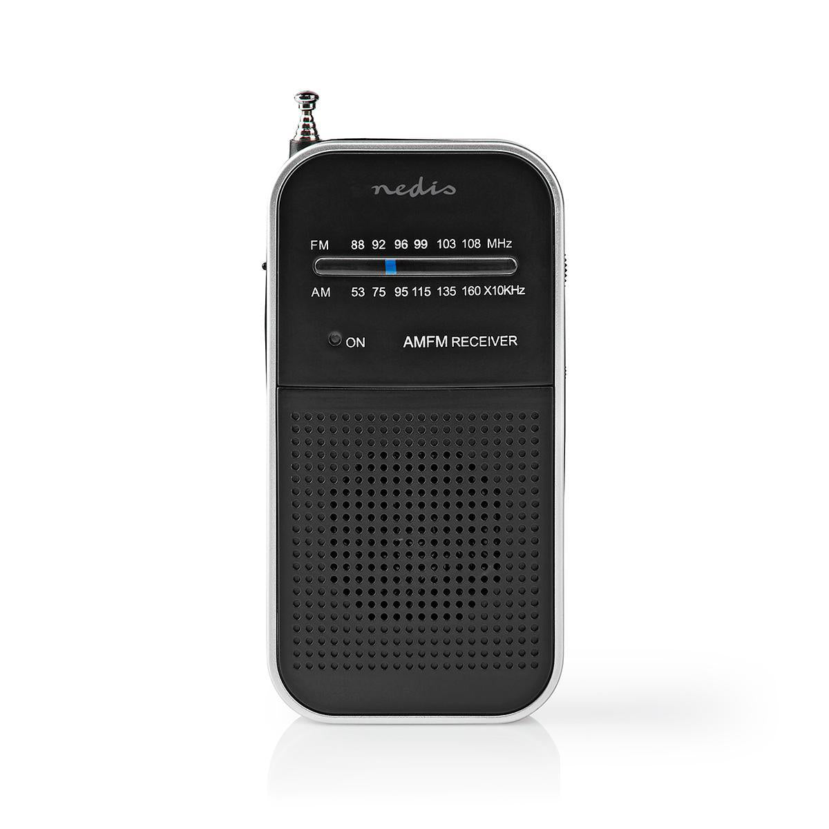 FM-Radio | Tragbare Ausführung | AM / FM | Batteriebetrieben | Analog | 1.5 W | Scharz-weiß Monitor | Bluetooth® | Kopfhörerausgang | Aluminium / Schwarz